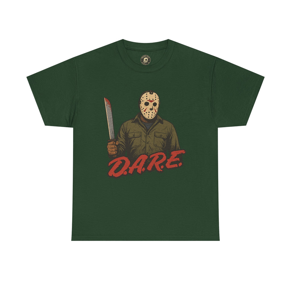 Jason Voorhees D.A.R.E. Parody Shirt – 1980s Horror Meme Tee | Gildan 5000 Slasher Graphic