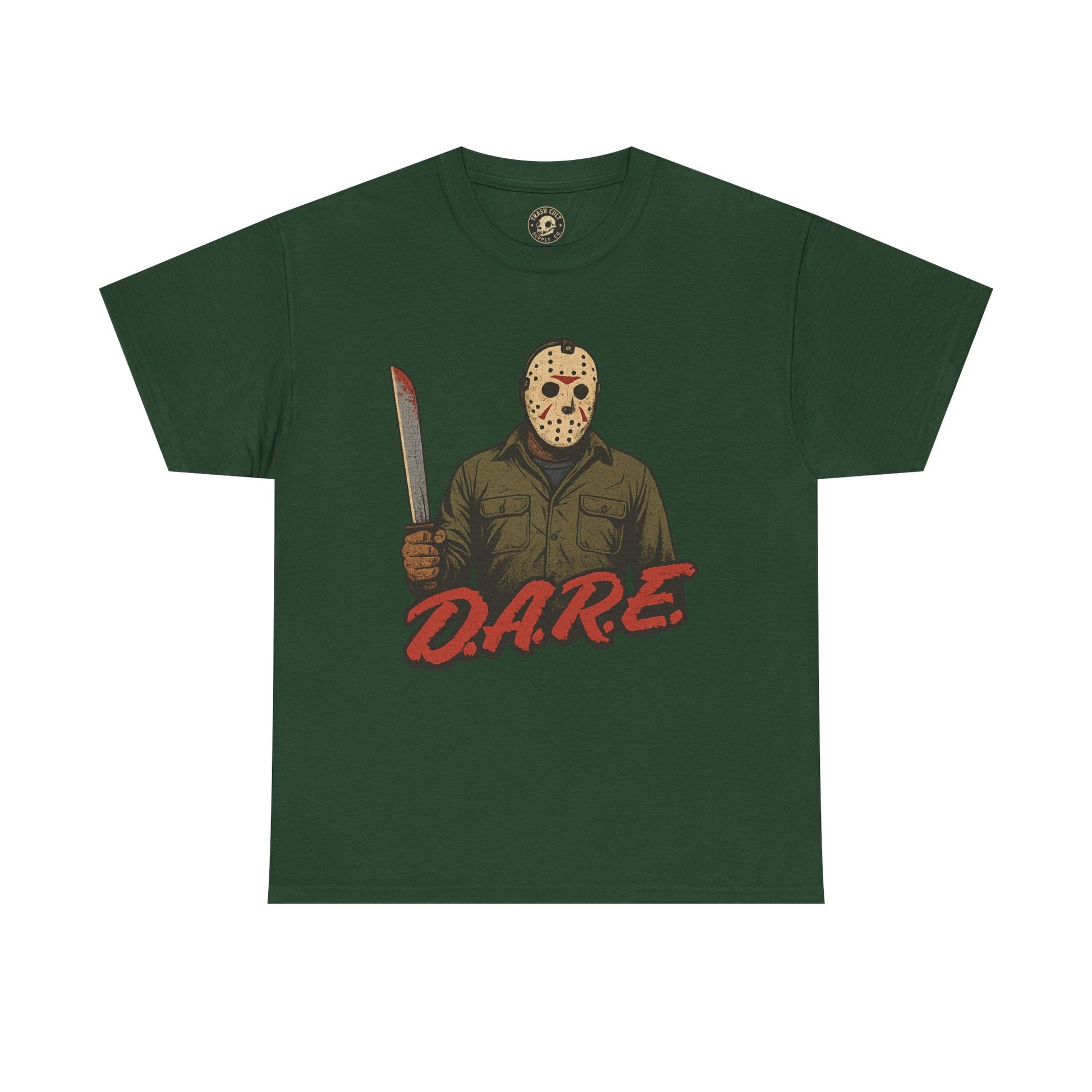 Jason Voorhees D.A.R.E. Parody Shirt – 1980s Horror Meme Tee | Gildan 5000 Slasher Graphic