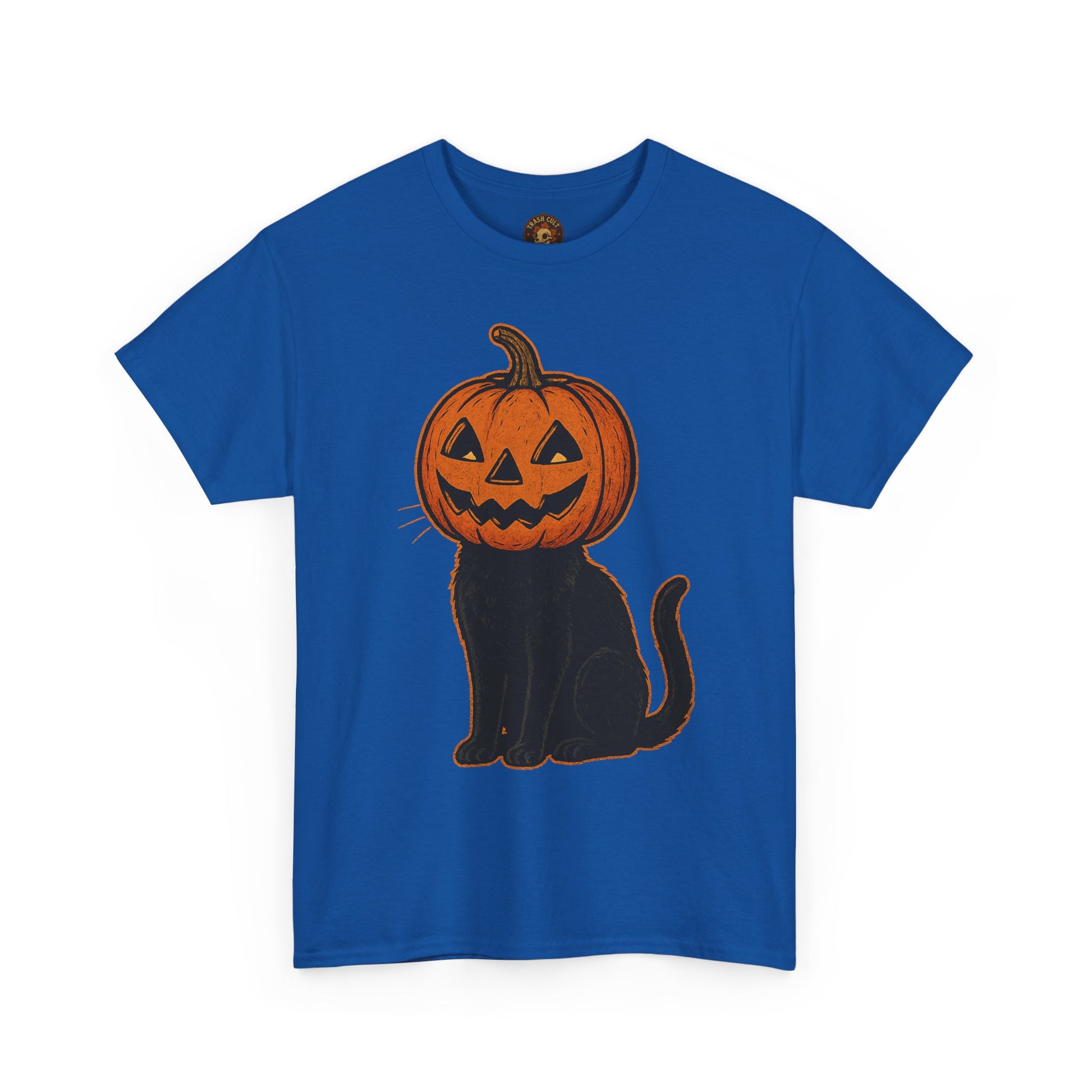 Black Cat Pumpkin Head Halloween T-Shirt – Jack O’Lantern Cat Design