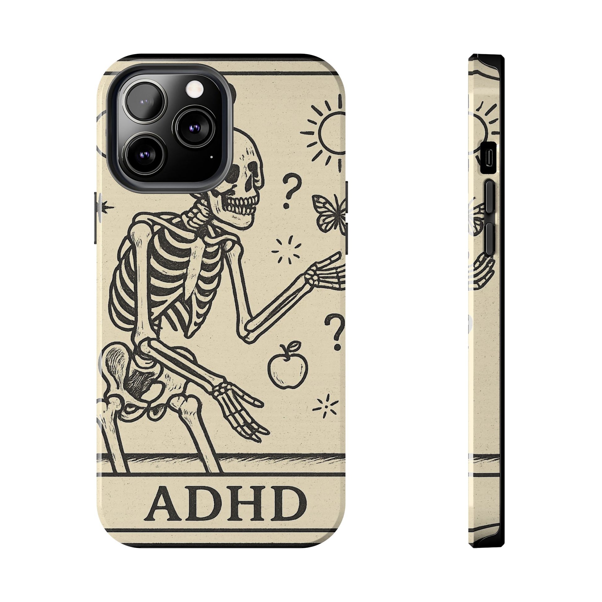 Skeleton ADHD Phone Cases, Unique Phone Cover, Funny ADHD Gift, Quirky Skeleton Design, Cool Accessories for Everyone