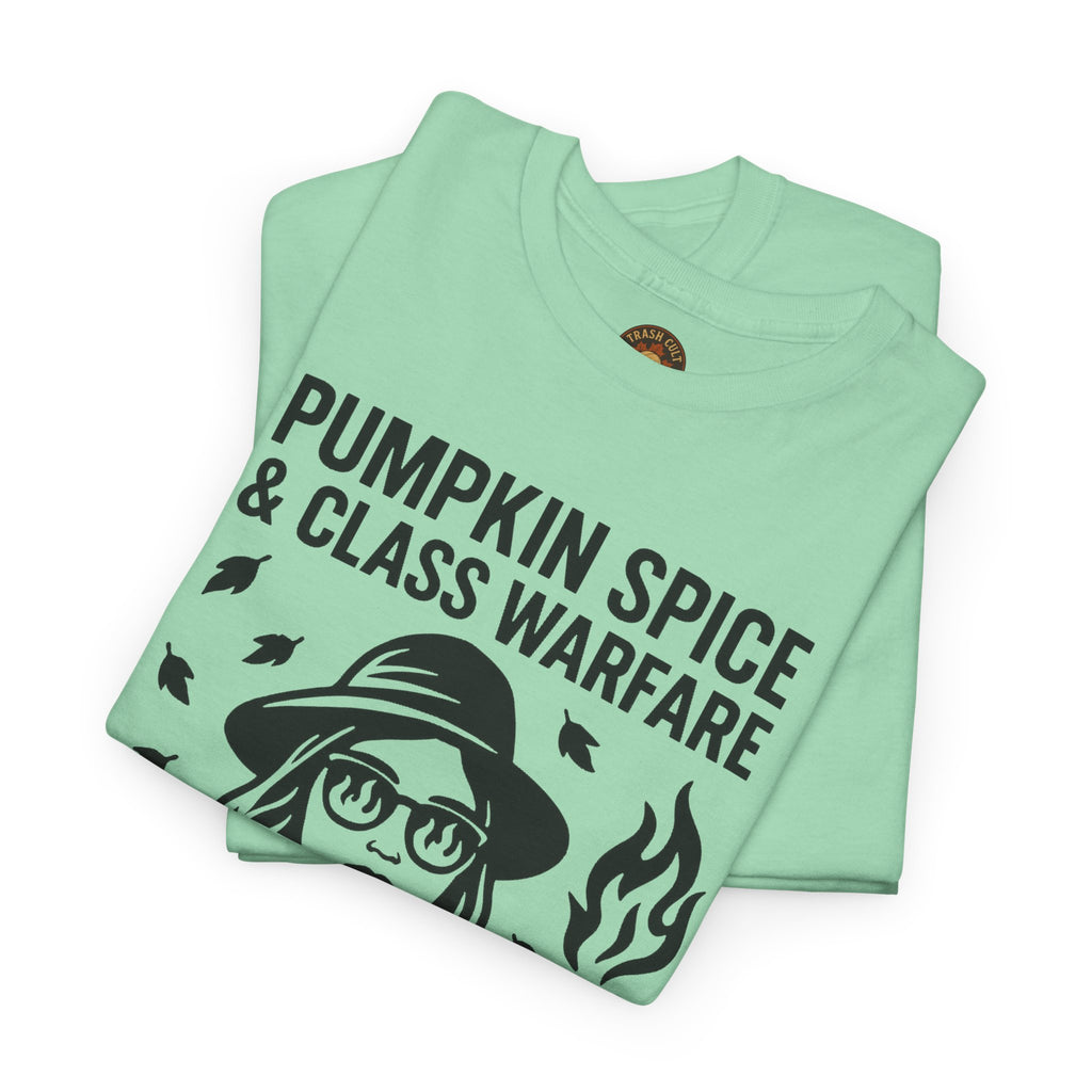 Pumpkin Spice & Class Warfare Shirt – Fall Riot Girl Graphic Tee – Fall of Humanity Collection – Trash Cult Supply Co.