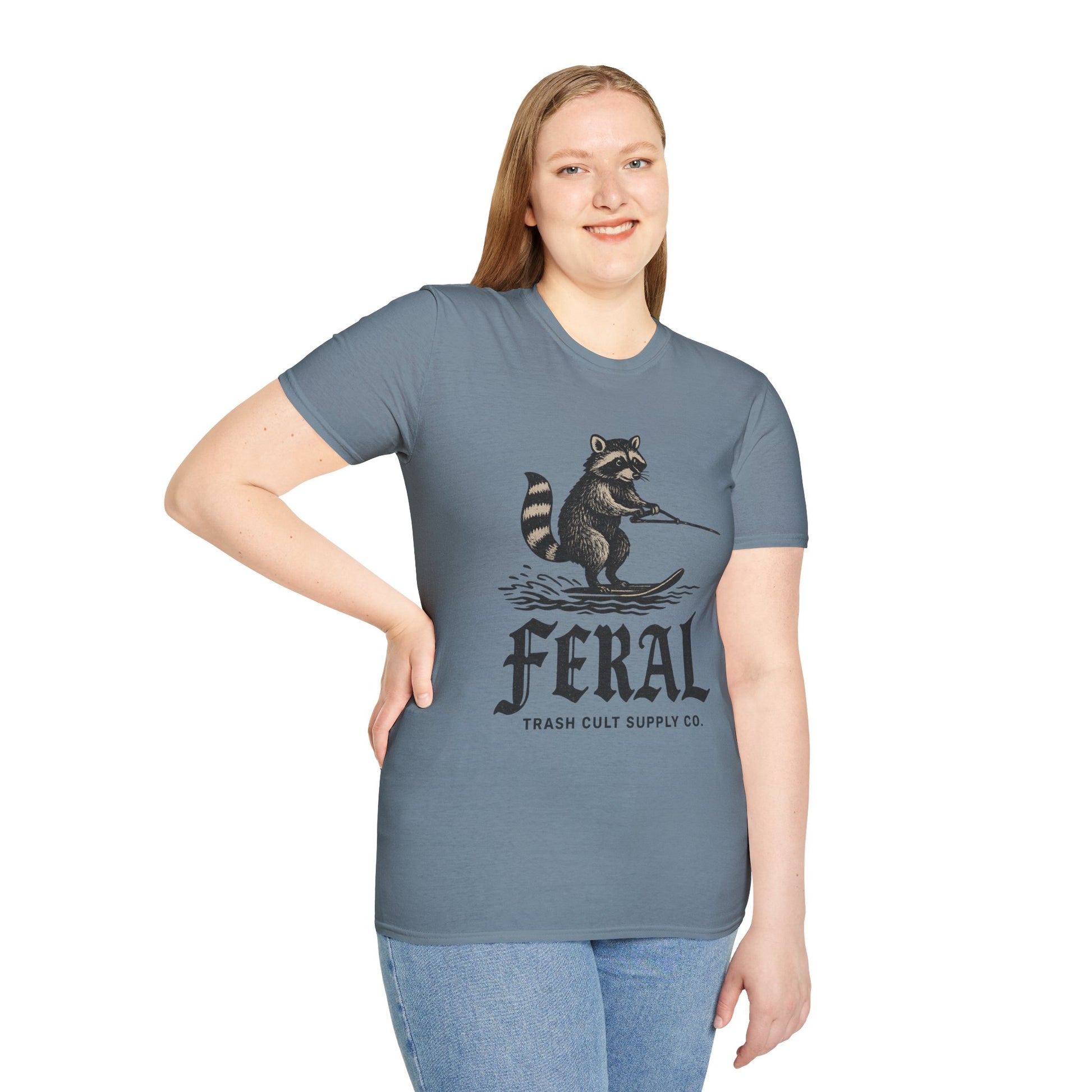 Feral Water Skiing Raccoon Vintage Shirt – Trash Cult Supply Co. | Gildan 2000 Softstyle