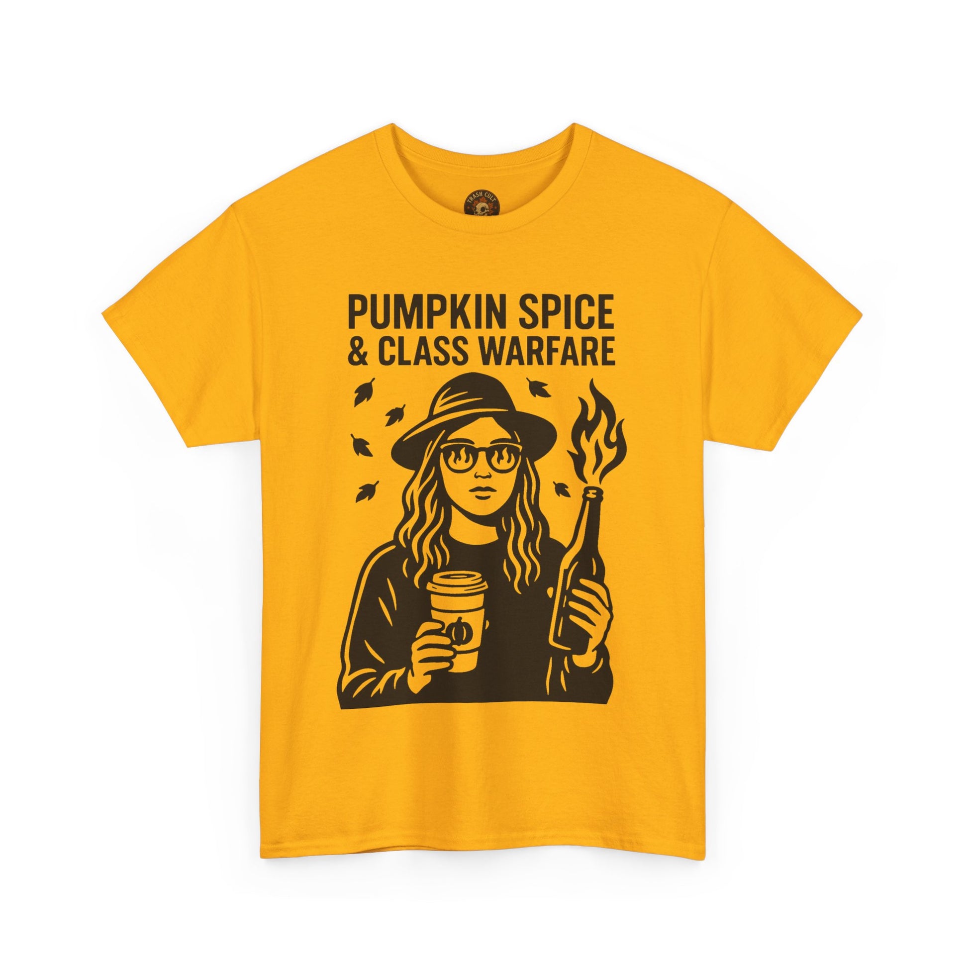 Pumpkin Spice & Class Warfare Shirt – Fall Riot Girl Graphic Tee – Fall of Humanity Collection – Trash Cult Supply Co.