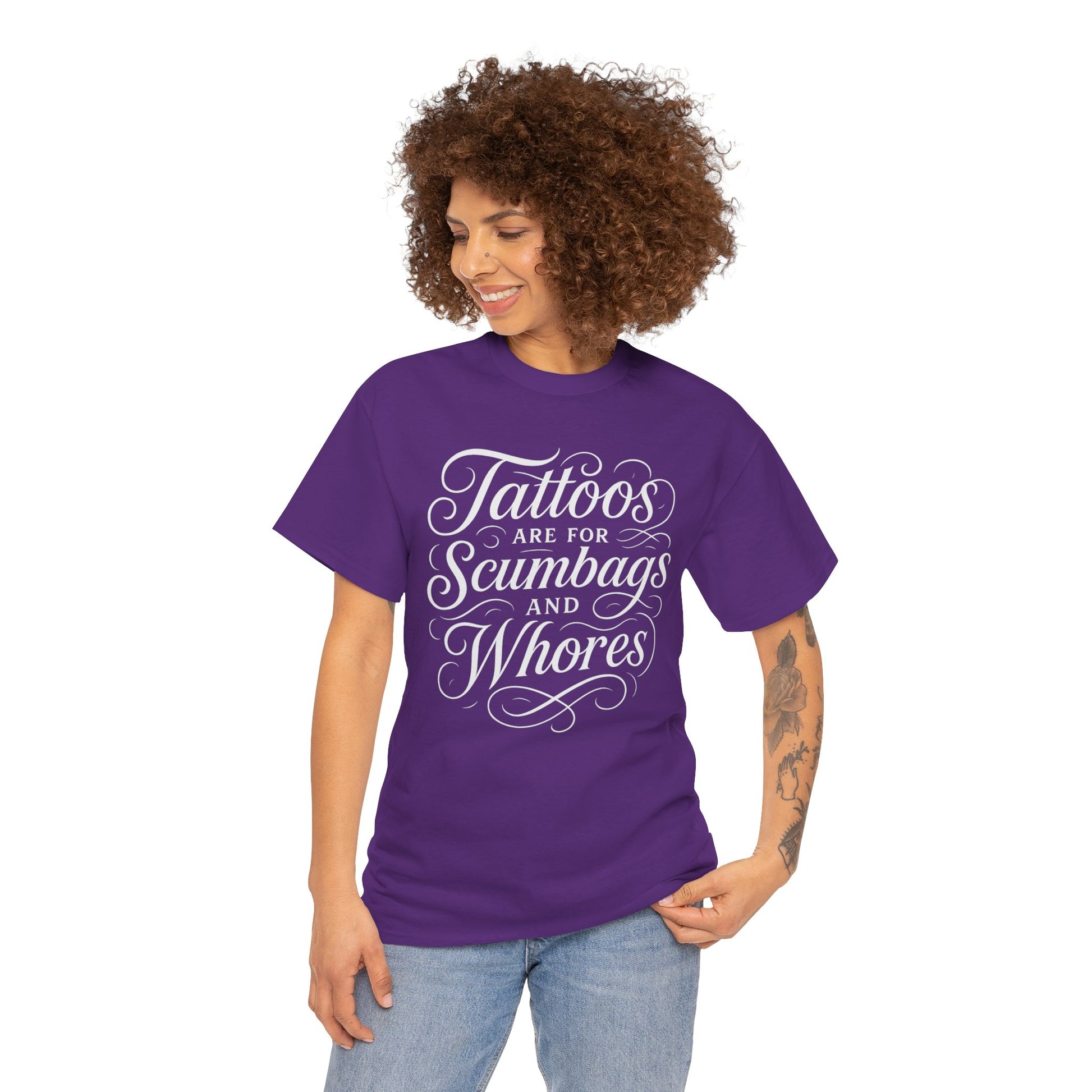 Casual Graphic Tee - "Tattoos Are for Scumbags and Whores" - Edgy Streetwear, Gift for Tattoo Lovers, Fun Unisex Fashion, Unique [...]