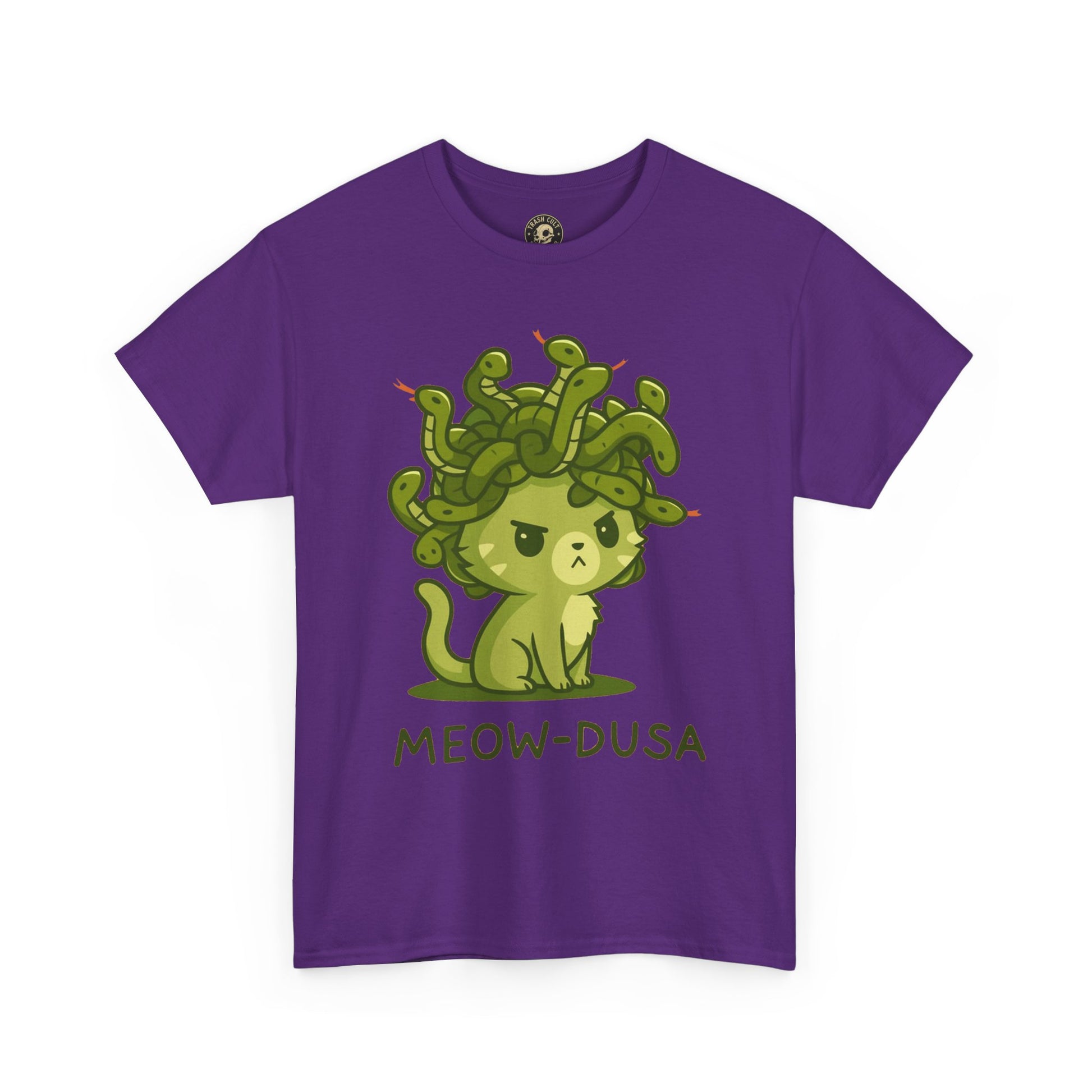 Meow-dusa Funny Cat Medusa T-Shirt – Gildan 5000 Heavy Cotton Tee