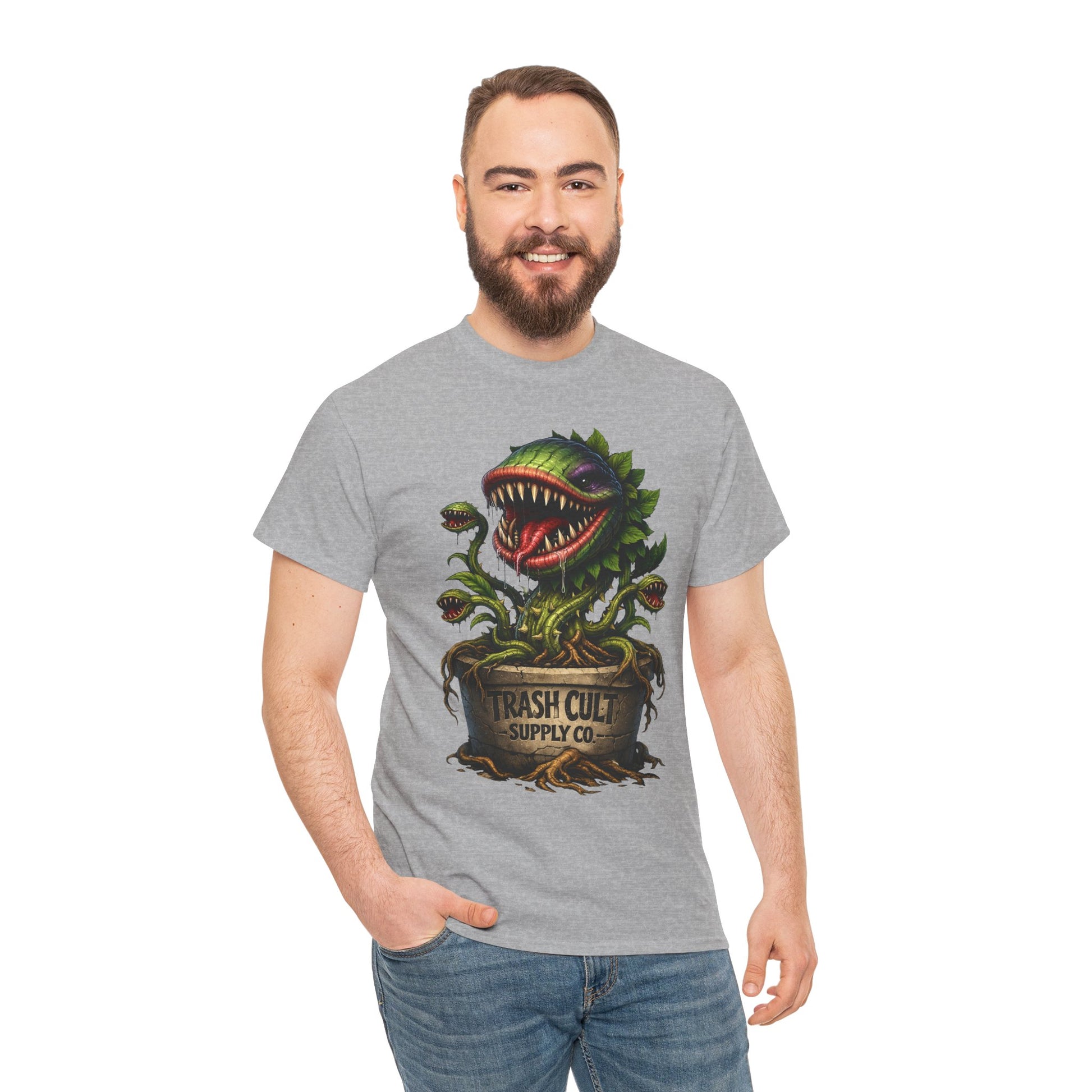 Carnivorous Plant Graphic Tee — "Trash Cult Supply Co." Potted Monster Shirt