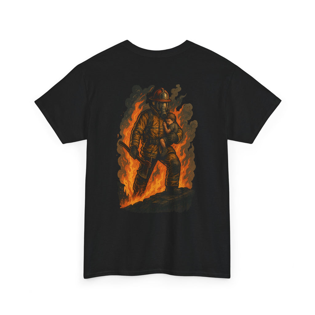 Firefighter Tribute T-Shirt - Bold Design, Heroic Spirit, Unisex Shirt, Gift for Firefighters, Fire Safety Awareness