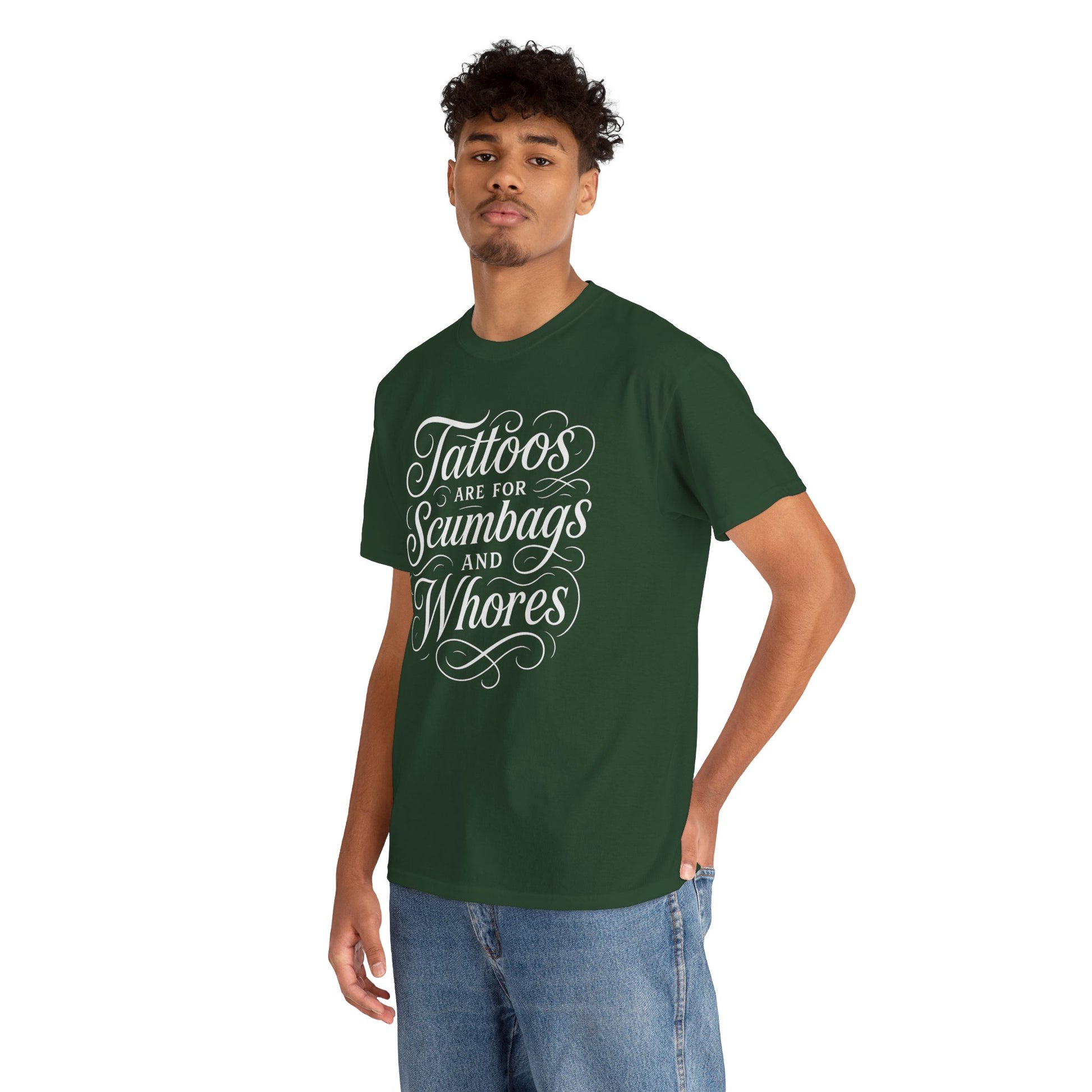 Casual Graphic Tee - "Tattoos Are for Scumbags and Whores" - Edgy Streetwear, Gift for Tattoo Lovers, Fun Unisex Fashion, Unique [...]