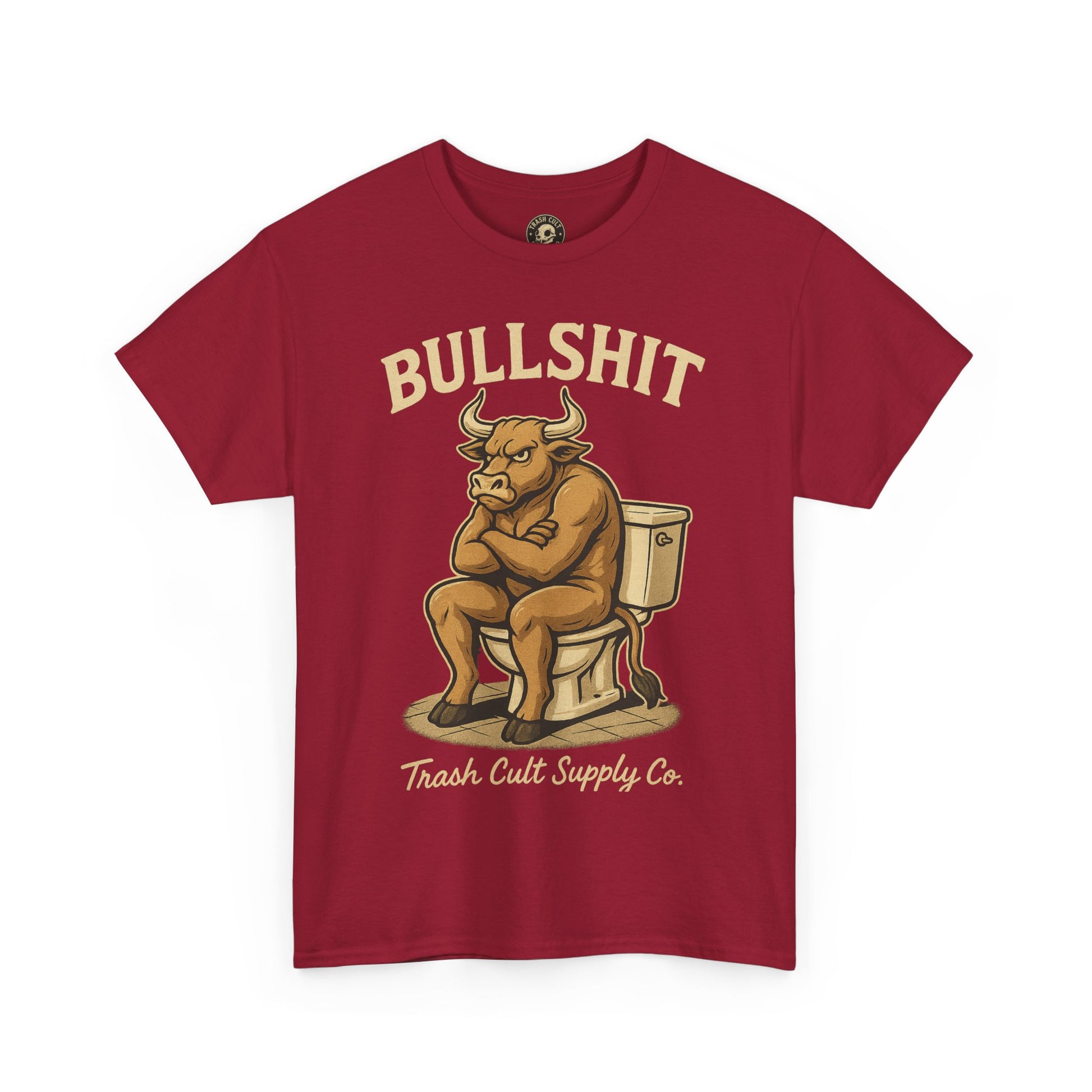“BULLSHIT” Angry Bull Toilet Tee – Trash Cult Supply Co. | Gildan 5000 T-Shirt
