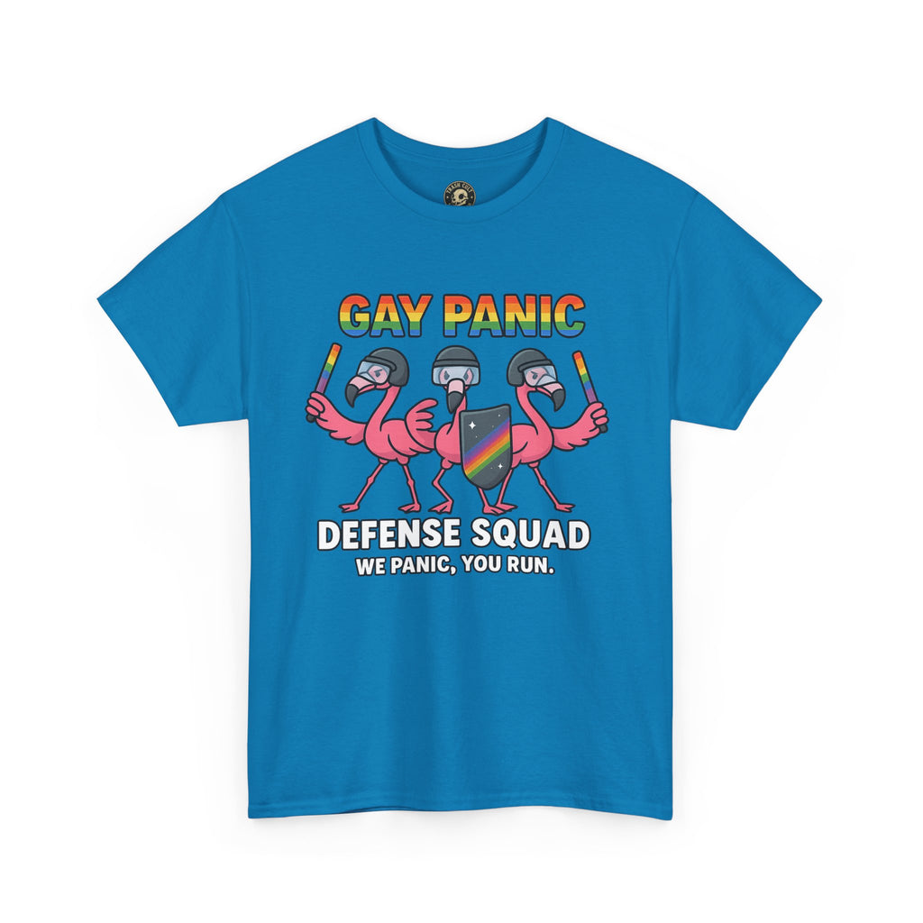 Gay Panic Defense Squad Unisex Heavy Cotton Tee, LGBTQ Pride Tee, Funny Graphic Shirt, Gift for Friends, Summer Fashion