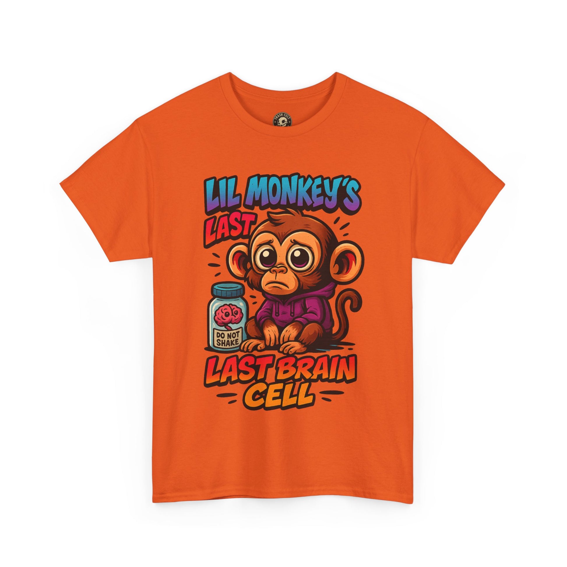 Lil Monkey’s Last Brain Cell Tee – Funny ADHD Cartoon Shirt – Gildan Heavy Cotton
