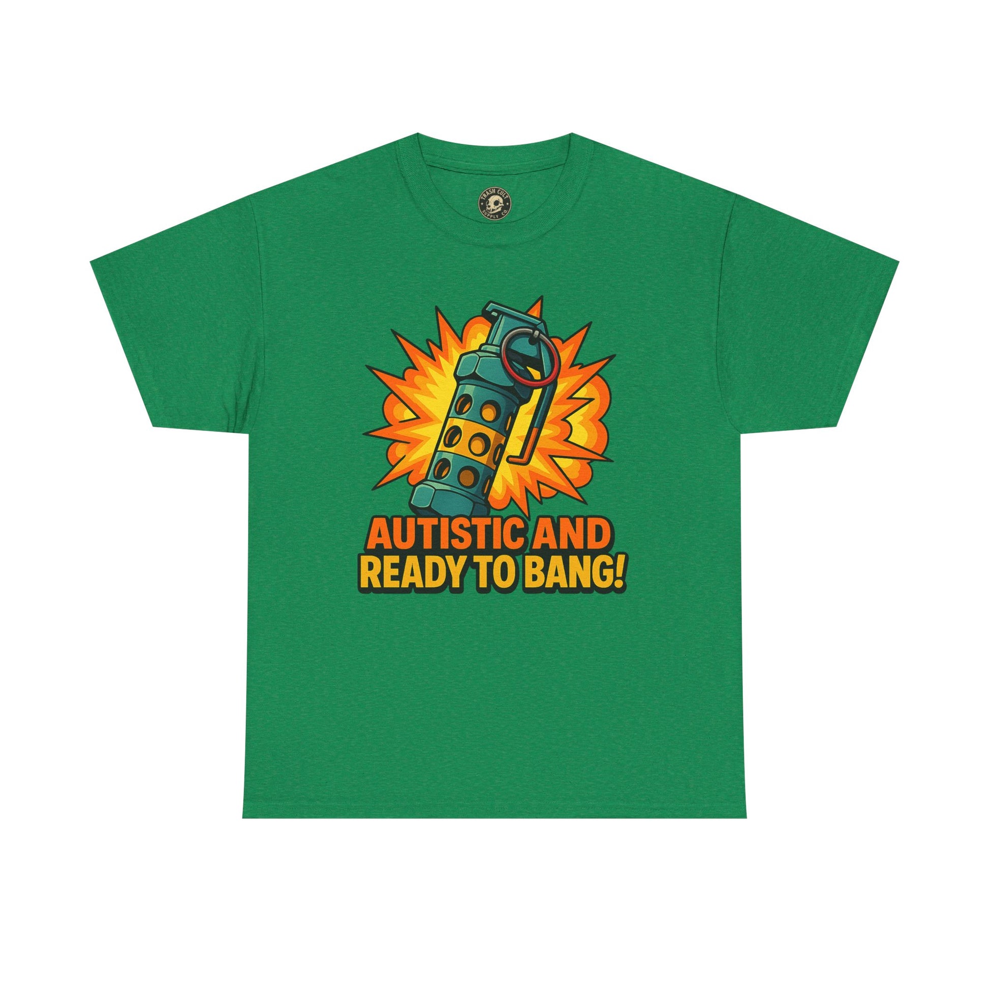 Autistic and Ready to Bang! Unisex Heavy Cotton Tee | Fun Graphic Tee, Autistic Pride, Gift for Autism Awareness, Casual Wear