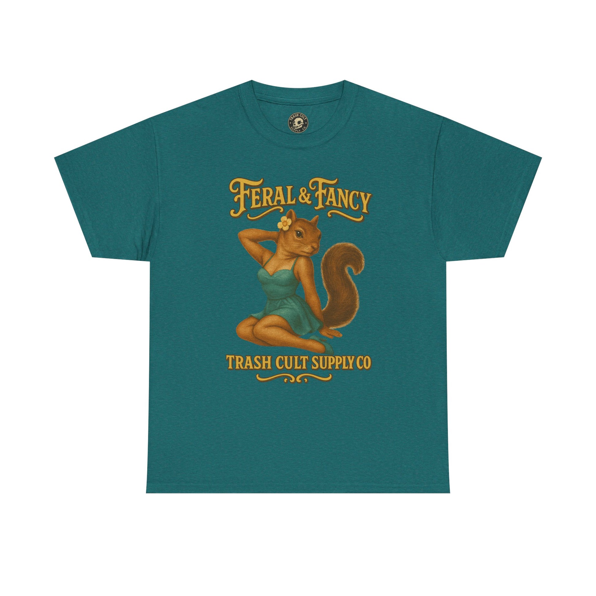 Feral & Fancy Pin-Up Squirrel Shirt – Vintage 1950s Style | Trash Cult Supply Co | Gildan 5000