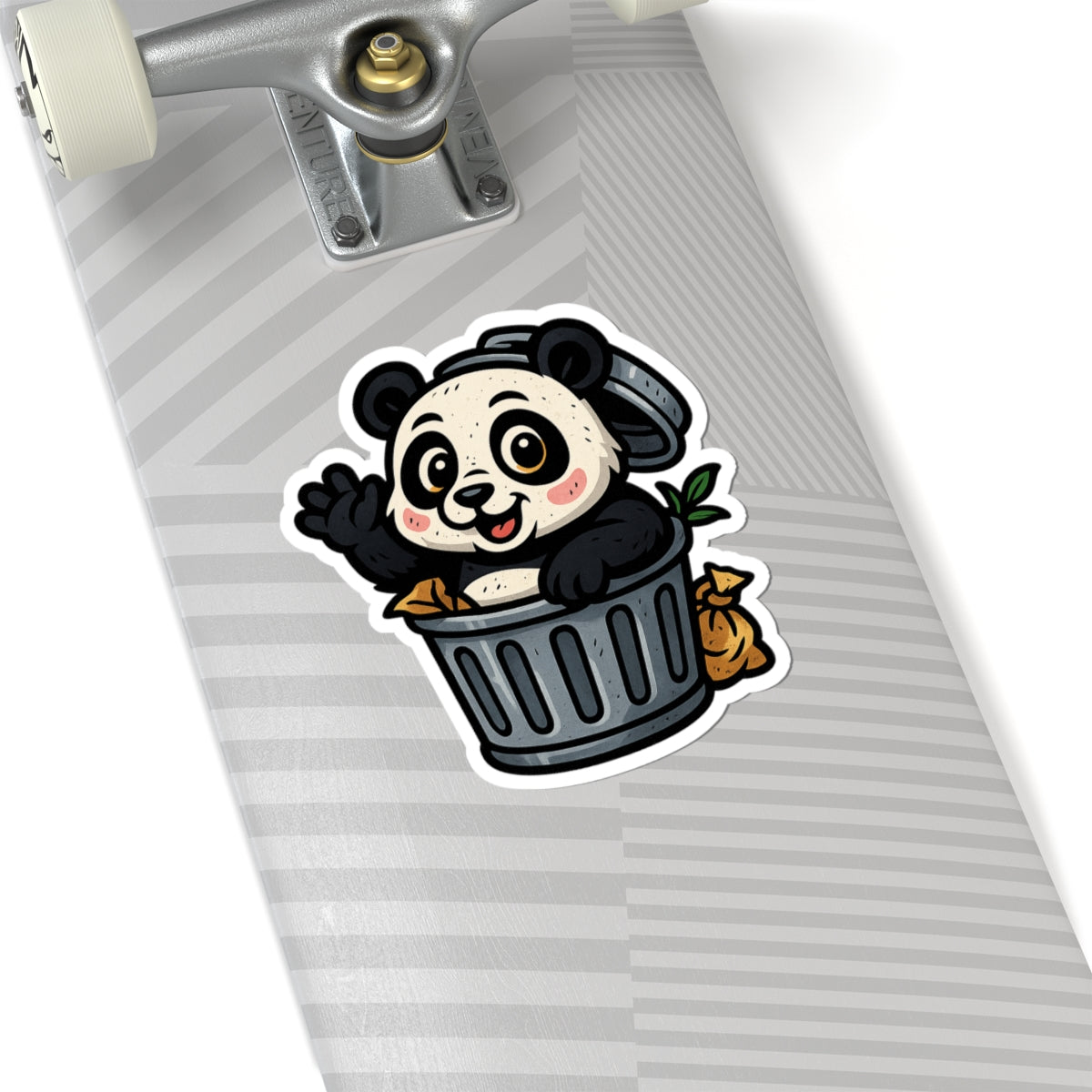 Cute Panda Garbage Kiss-Cut Stickers, Fun Laptop Decals, Adorable Gifts for Kids, Kawaii Decor, Animal Lover Stickers