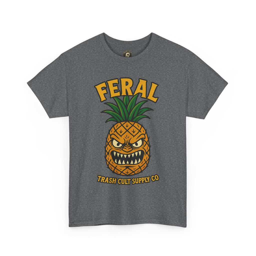 Feral Evil Pineapple Shirt – Aggressive Fruit Trashcore Tee – Gildan 5000 Unisex