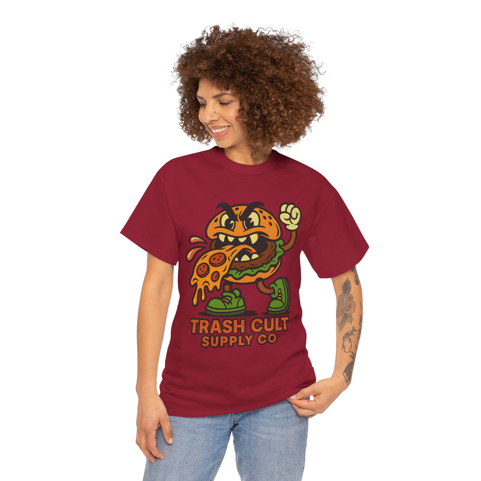Angry Burger Pizza Spitter Tee – Trash Cult Supply Co | Gildan 5000 Shirt