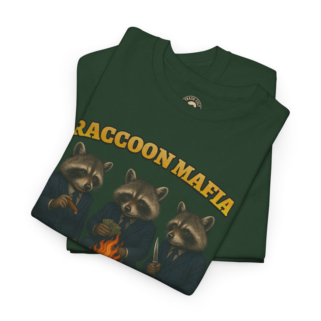 Raccoon Mafia T-Shirt – Realistic Gangster Raccoons in Suits | Trash Cult Supply Co | Gildan 5000