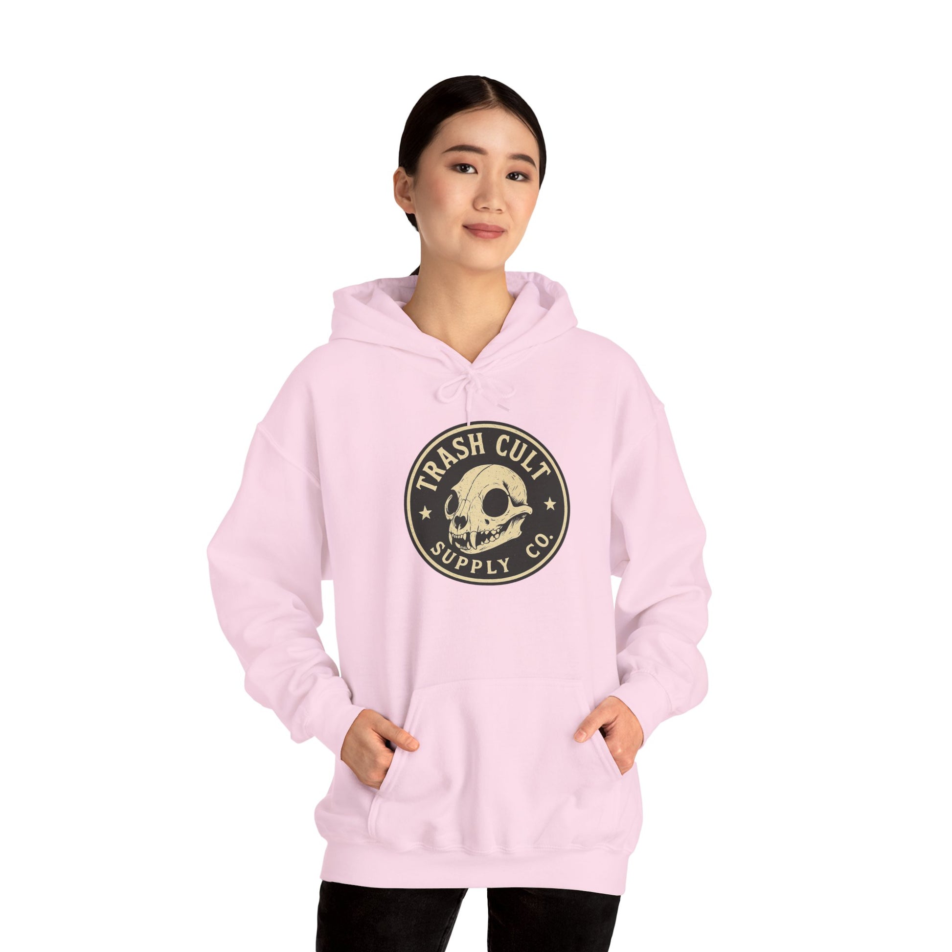 Trash Cult Hooded Sweatshirt, Unisex Hoodie with Skull Design, Perfect for Casual Wear, Gifts for Friends, Cozy Fashion