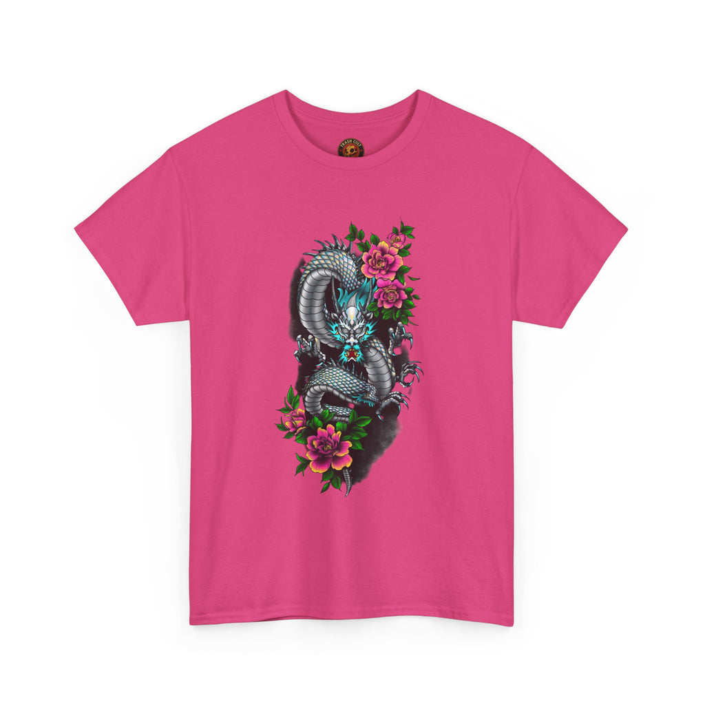 Mythic Dragon & Peonies Tattoo T-Shirt – Lara Davenport x Trash Cult Supply Co. Collab (Gildan 5000)