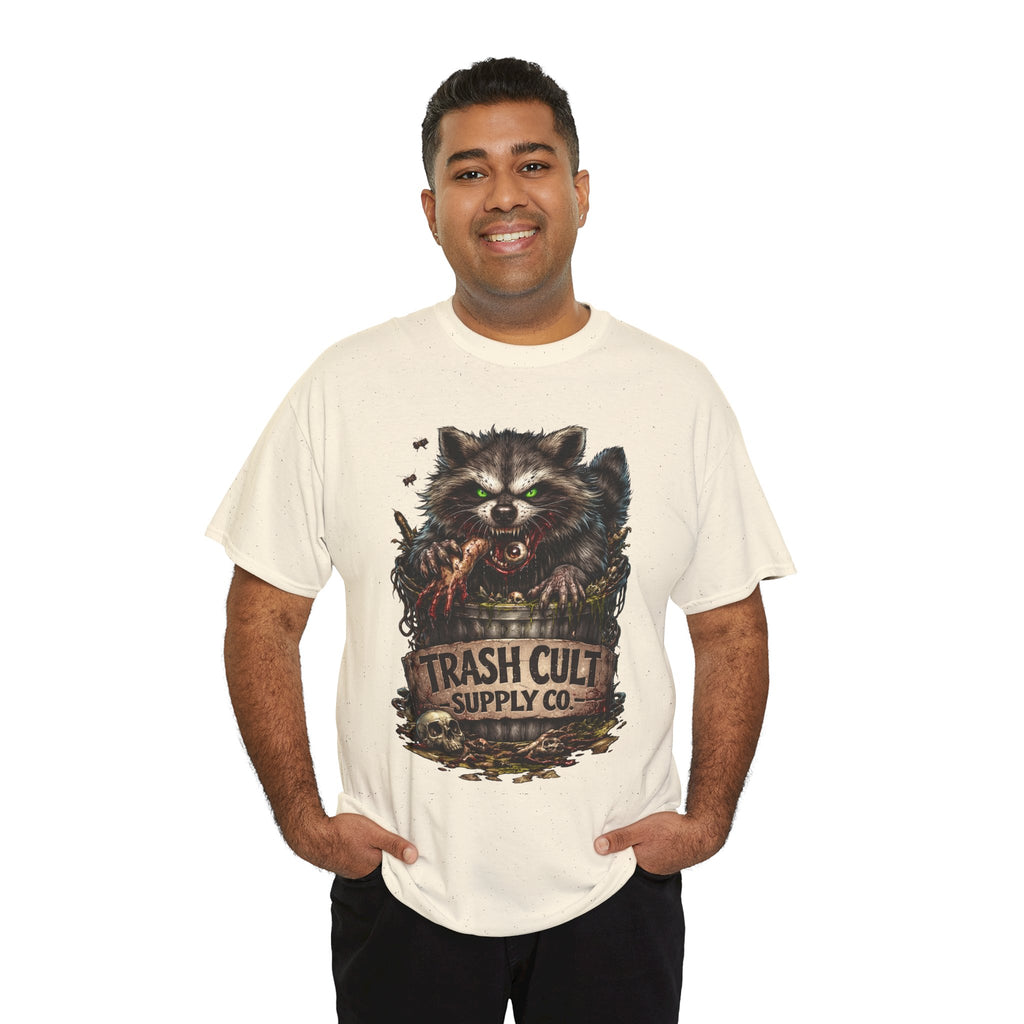 Raccoon 'Trash Cult Supply Co.' Graphic Tee — Vintage Grunge Animal Streetwear