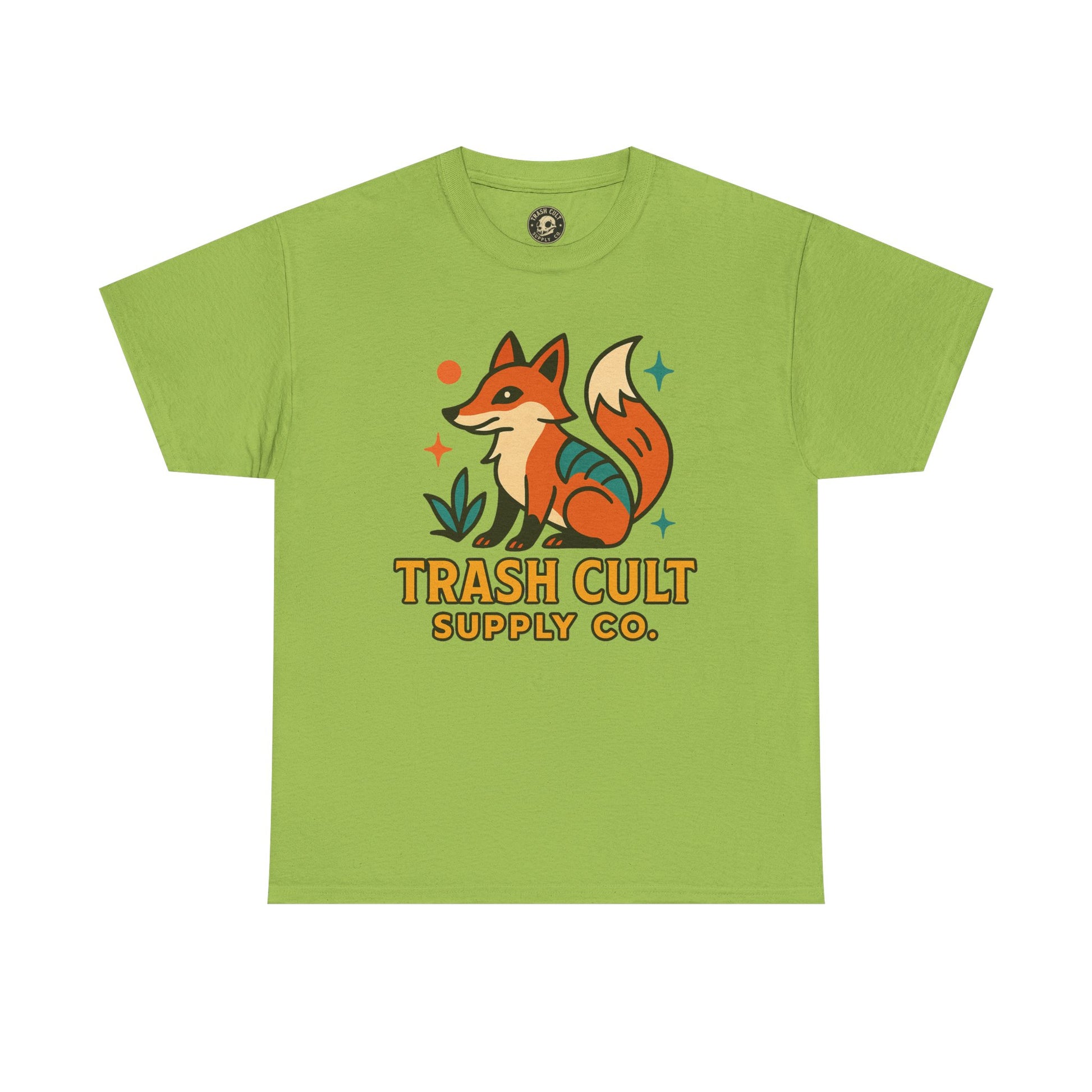 Trash Cult Fox Unisex Heavy Cotton Tee - Eco-Friendly Fashion Statement, Perfect for Nature Lovers, Casual Wear, Gifts, and Festivals