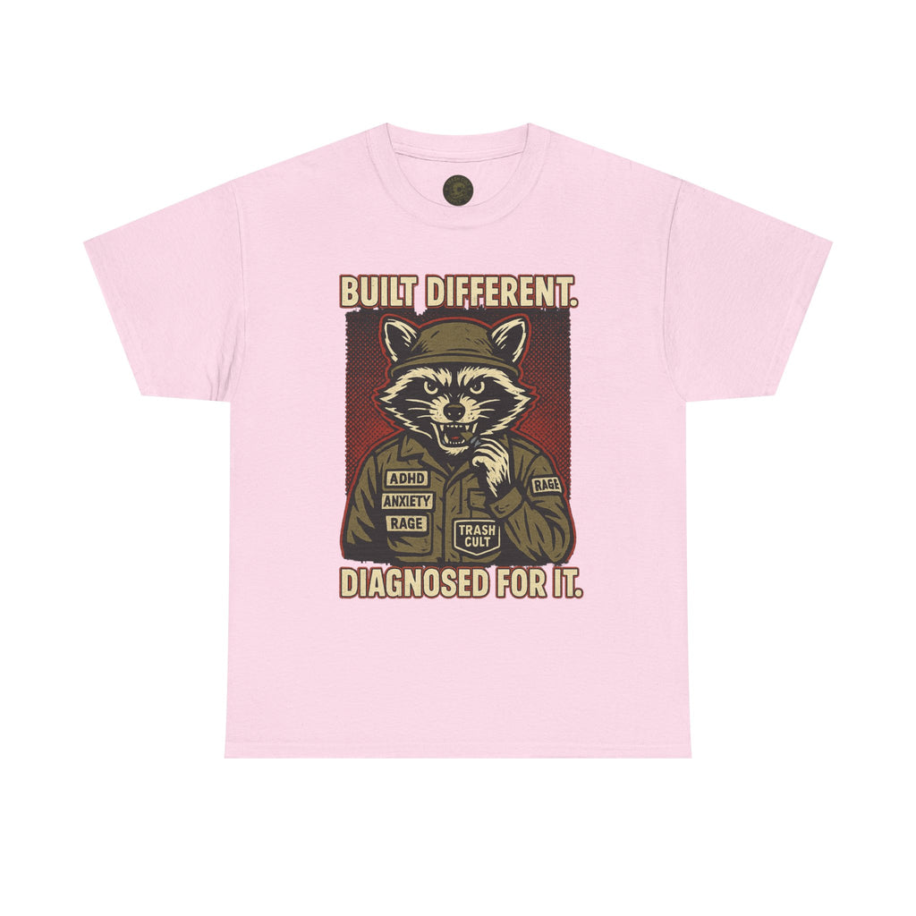 Built Different Diagnosed For It Military Raccoon Shirt – Gildan 5000