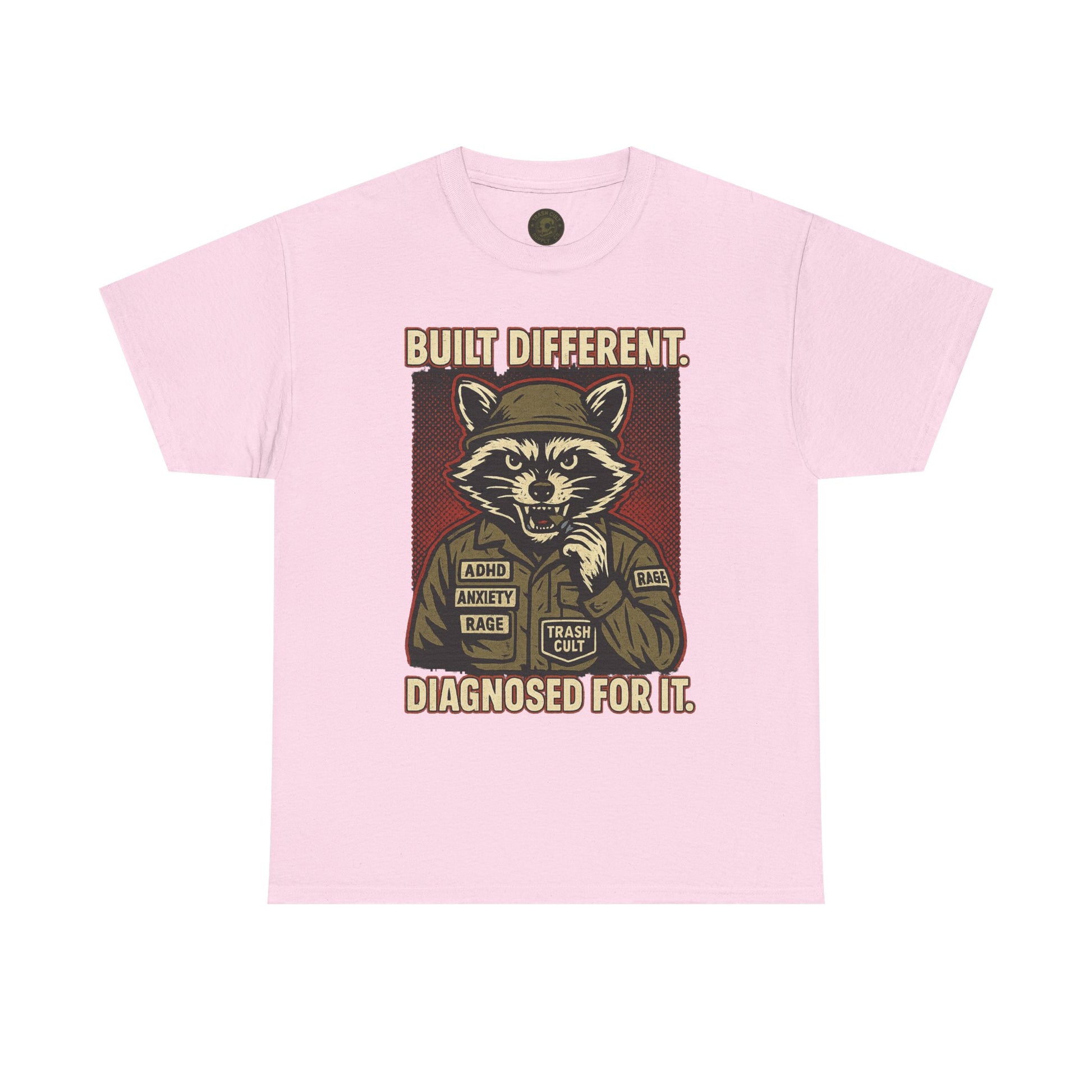 Built Different Diagnosed For It Military Raccoon Shirt – Gildan 5000