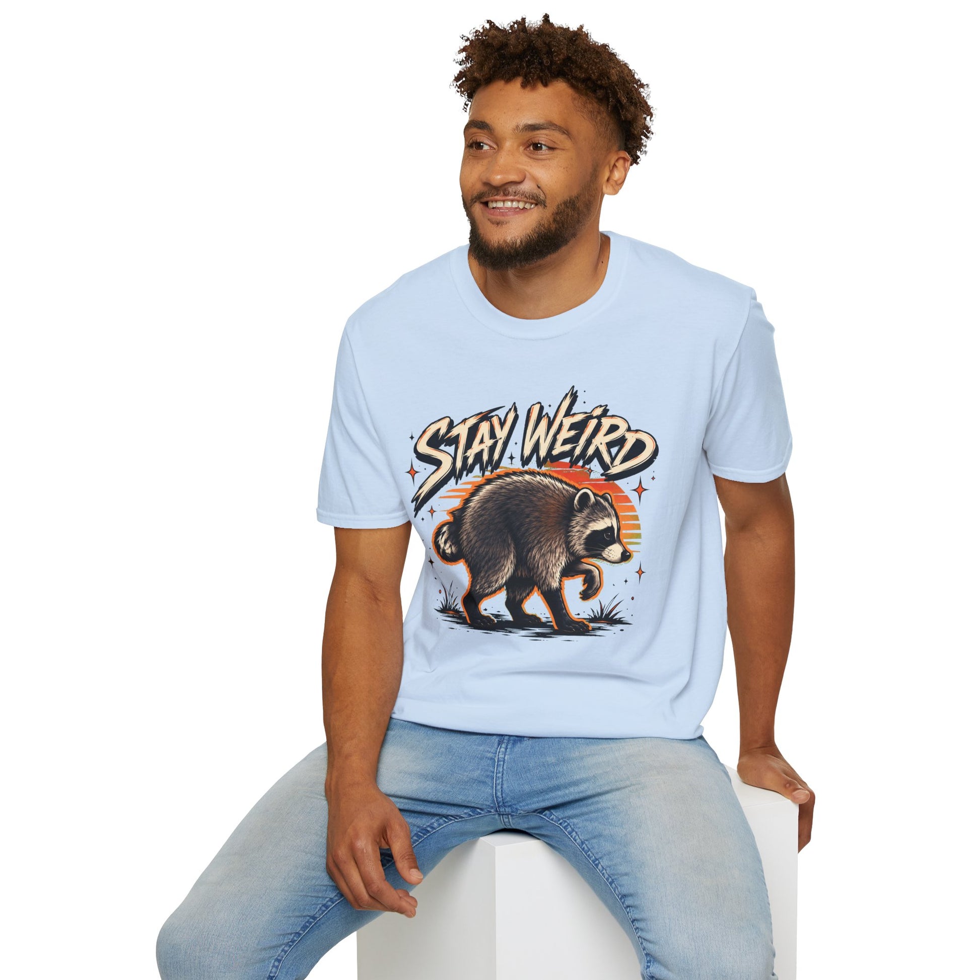 Stay Weird Raccoon Jimothy T-Shirt — Vintage Graphic Tee