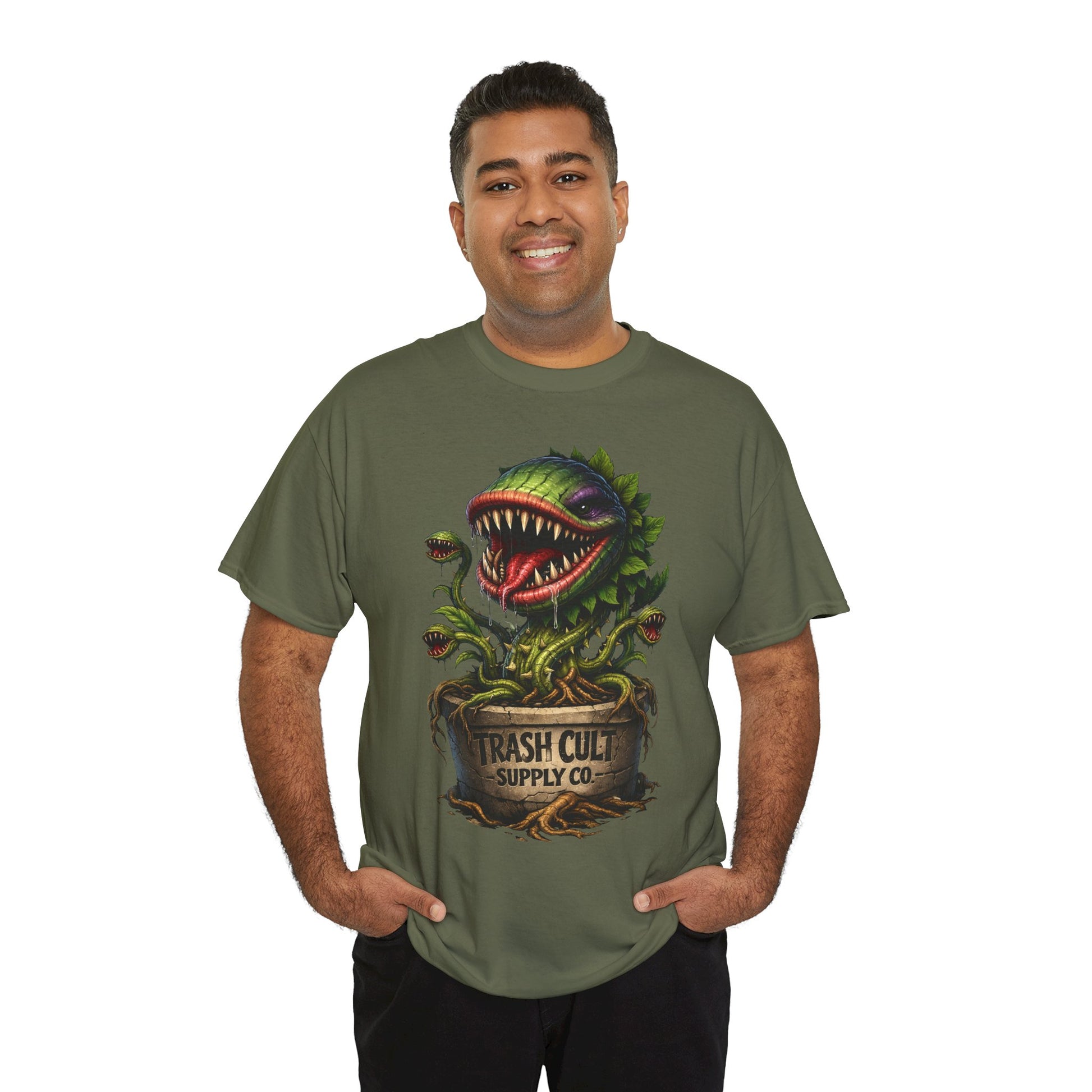 Carnivorous Plant Graphic Tee — "Trash Cult Supply Co." Potted Monster Shirt