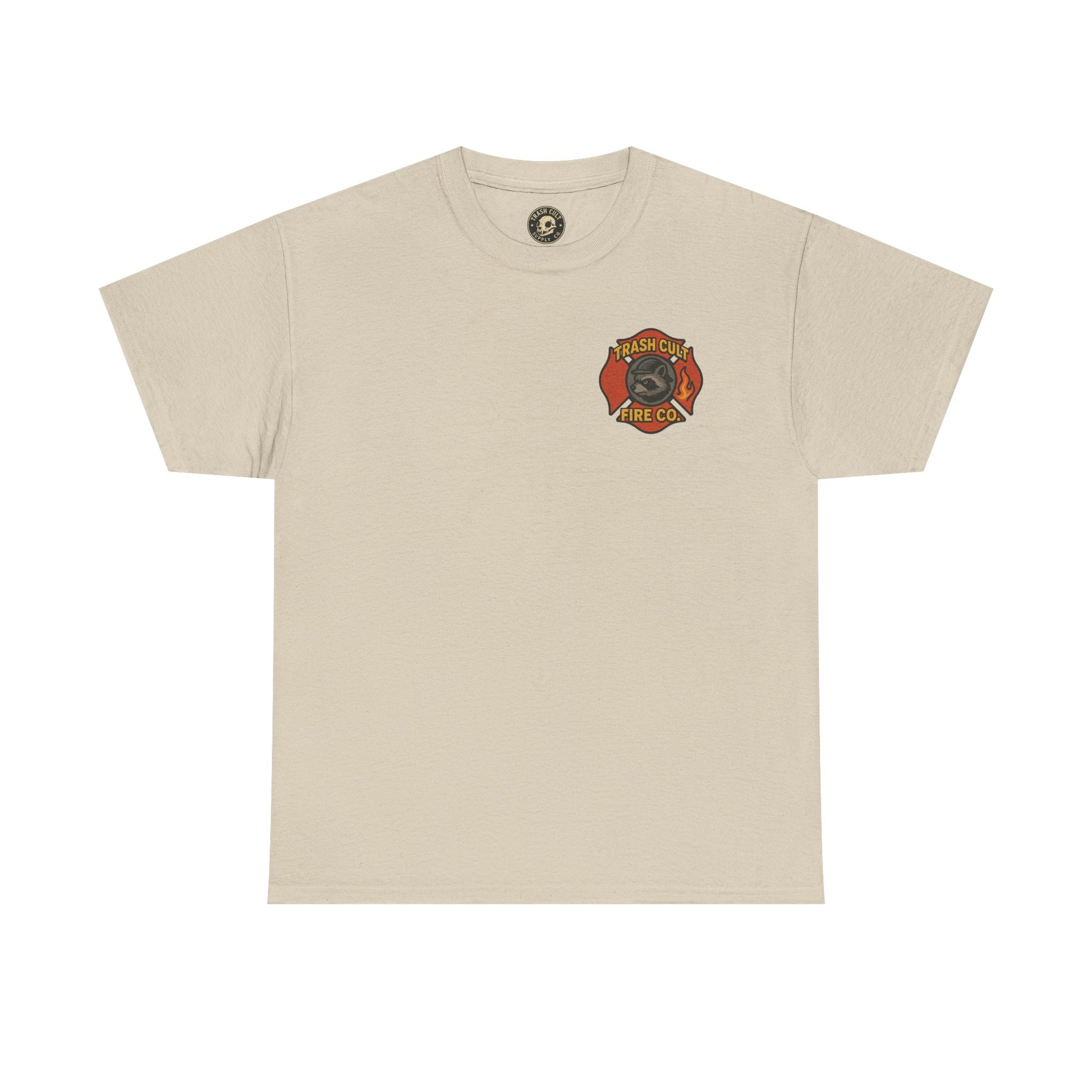 Trash Cult Fire Co. Unisex Tee - Quirky Raccoon Design, Fun Gift, Casual Wear, Firefighter Humor, Unique Apparel