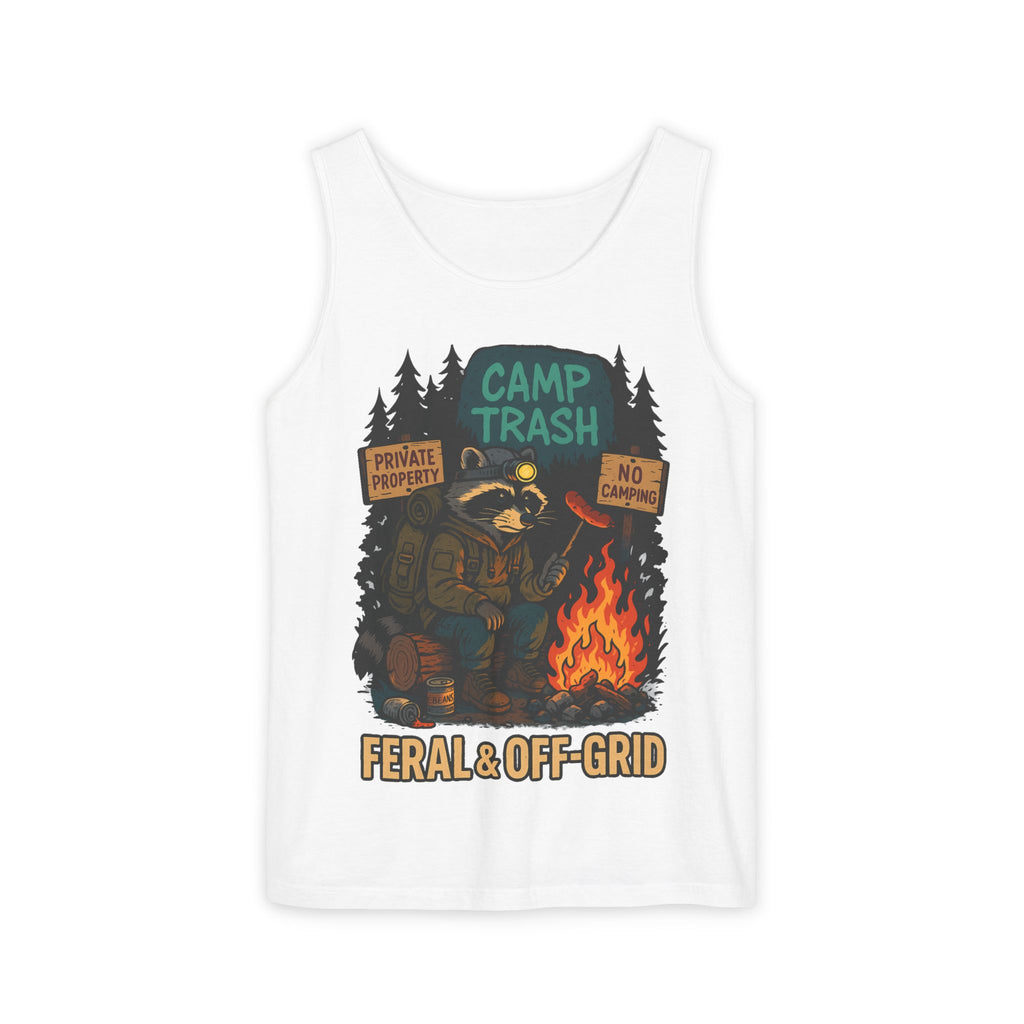 Camp Trash Raccoon Tank Top – Feral & Off-Grid Summer Shirt by Trash Cult