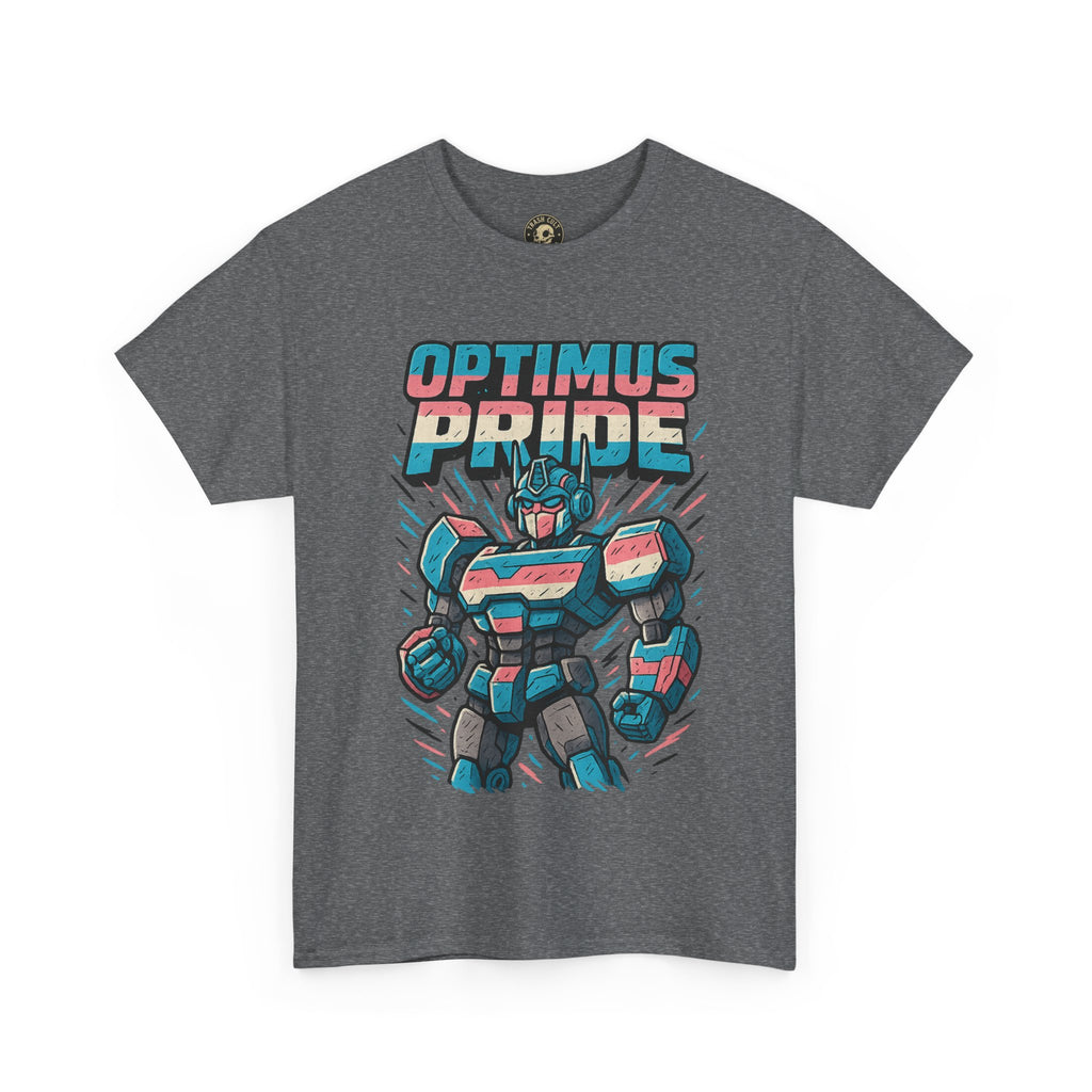 Optimus Pride T-Shirt – Funny Trans Mech LGBTQ+ Graphic Tee | Unisex Heavy Cotton Nerd Pride Shirt