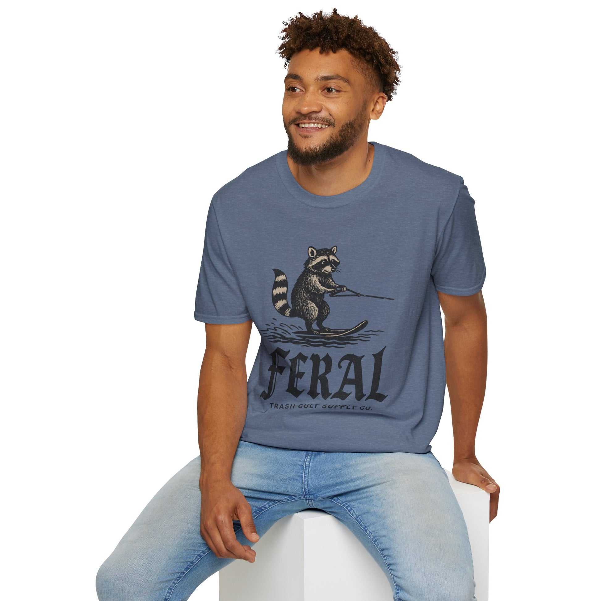 Feral Water Skiing Raccoon Vintage Shirt – Trash Cult Supply Co. | Gildan 2000 Softstyle