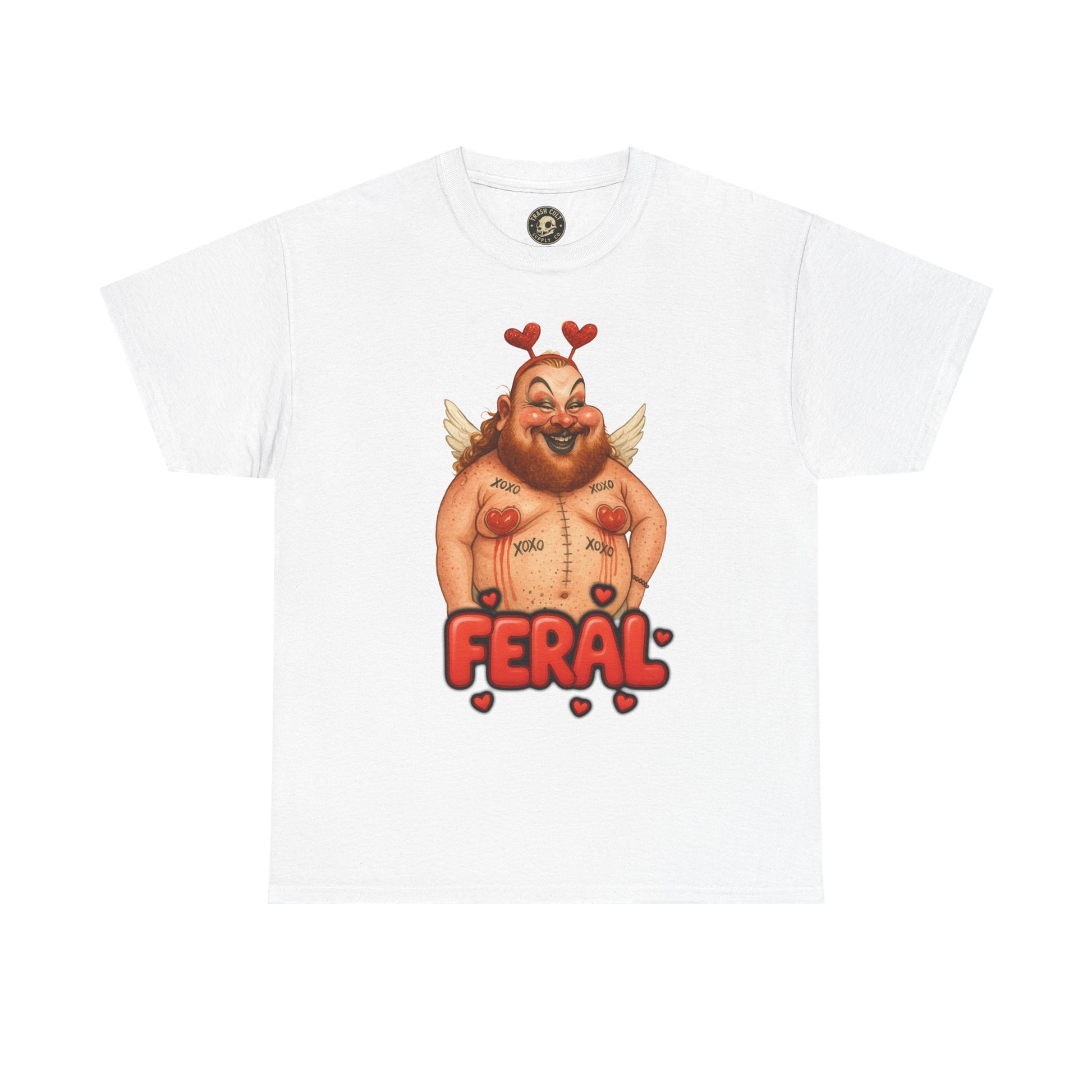Feral Cupid Macabre Valentine Shirt | Fun Graphic Shirt, Quirky Gift, Casual Wear, Valentine's Apparel, Trendy Statement Top