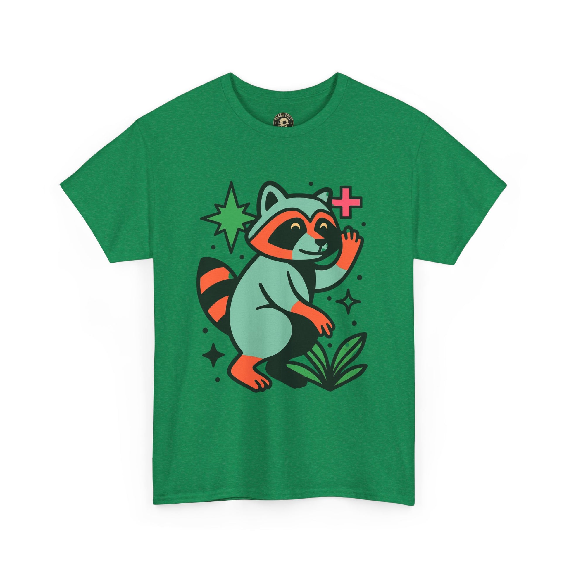 Playful Raccoon Unisex Heavy Cotton Tee | Cute Animal Shirt for Nature Lovers, Graphic Tee, Gift for Kids, Casual Wear, Eco-Friendly