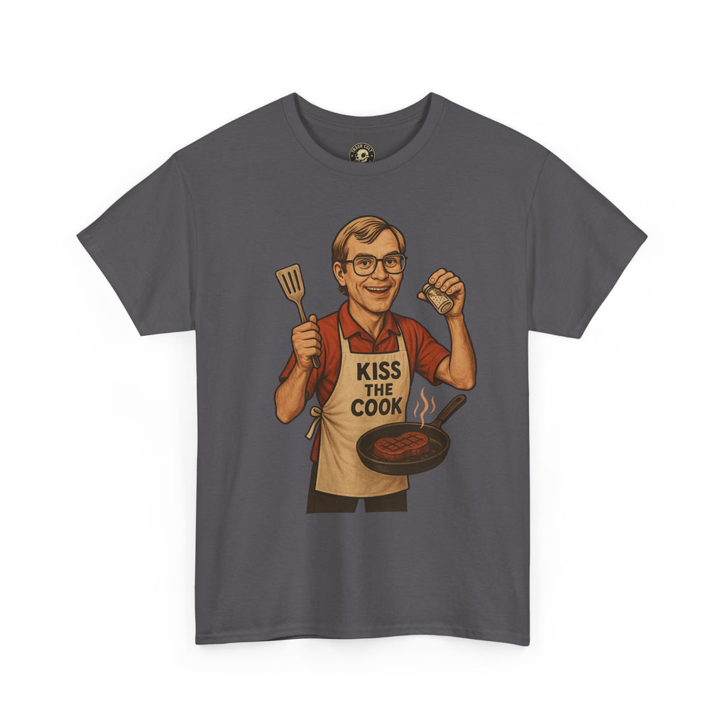 Kiss the Cook Dark Humor Chef Shirt – Creepy Retro Kitchen Parody