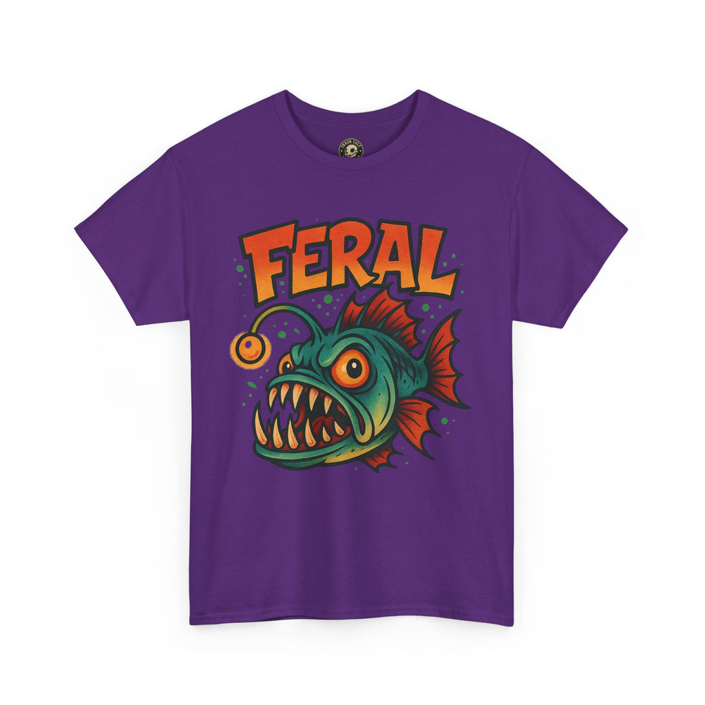 Feral Graphic Tee, Unisex Heavy Cotton Shirt, Edgy Apparel for Art Lovers, Perfect for Gifts and Casual Wear, Streetwear Fashion
