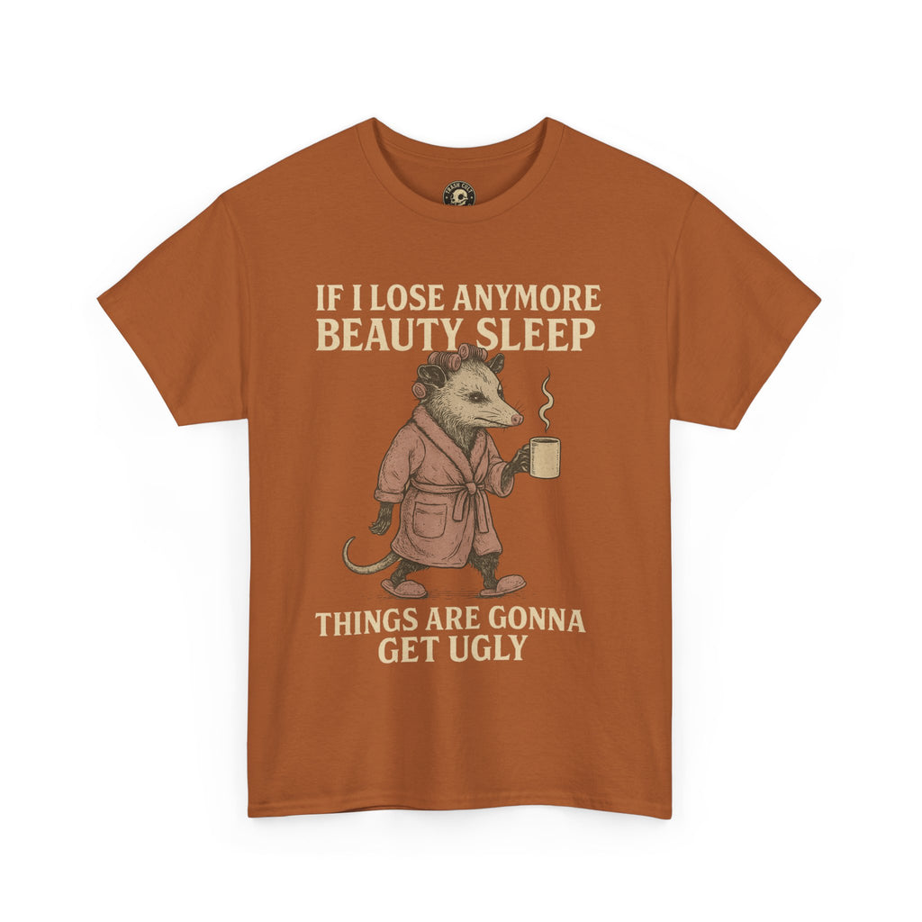 Funny Unisex Heavy Cotton Tee - "If I Lose Anymore Beauty Sleep, Things Are Gonna Get Ugly" - Gift, Sleepwear, Humor, Casual Wear, [...]
