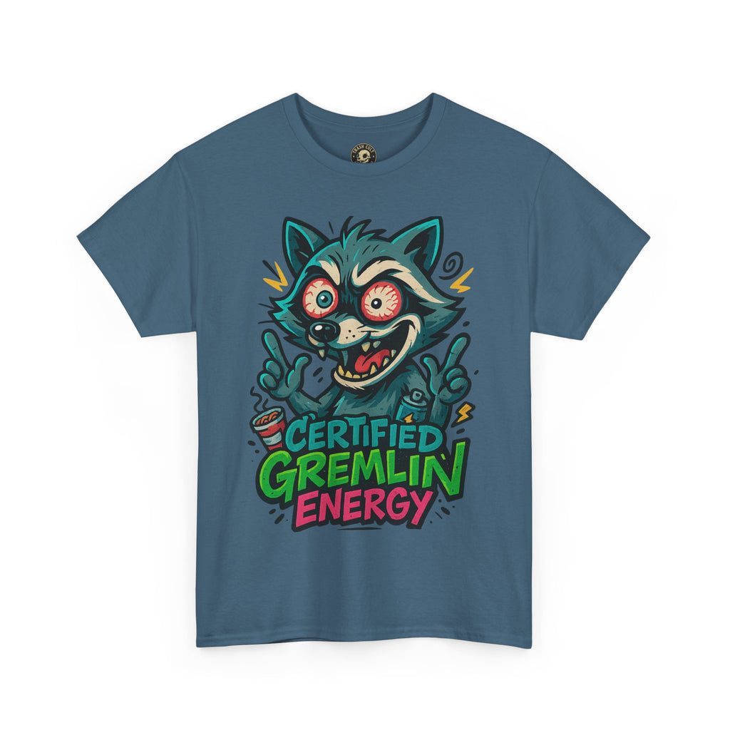 Certified Gremlin Energy Tee – ADHD Raccoon Shirt, Funny Unisex T-Shirt, Graffiti Style Gift for Goblins & Night Owls