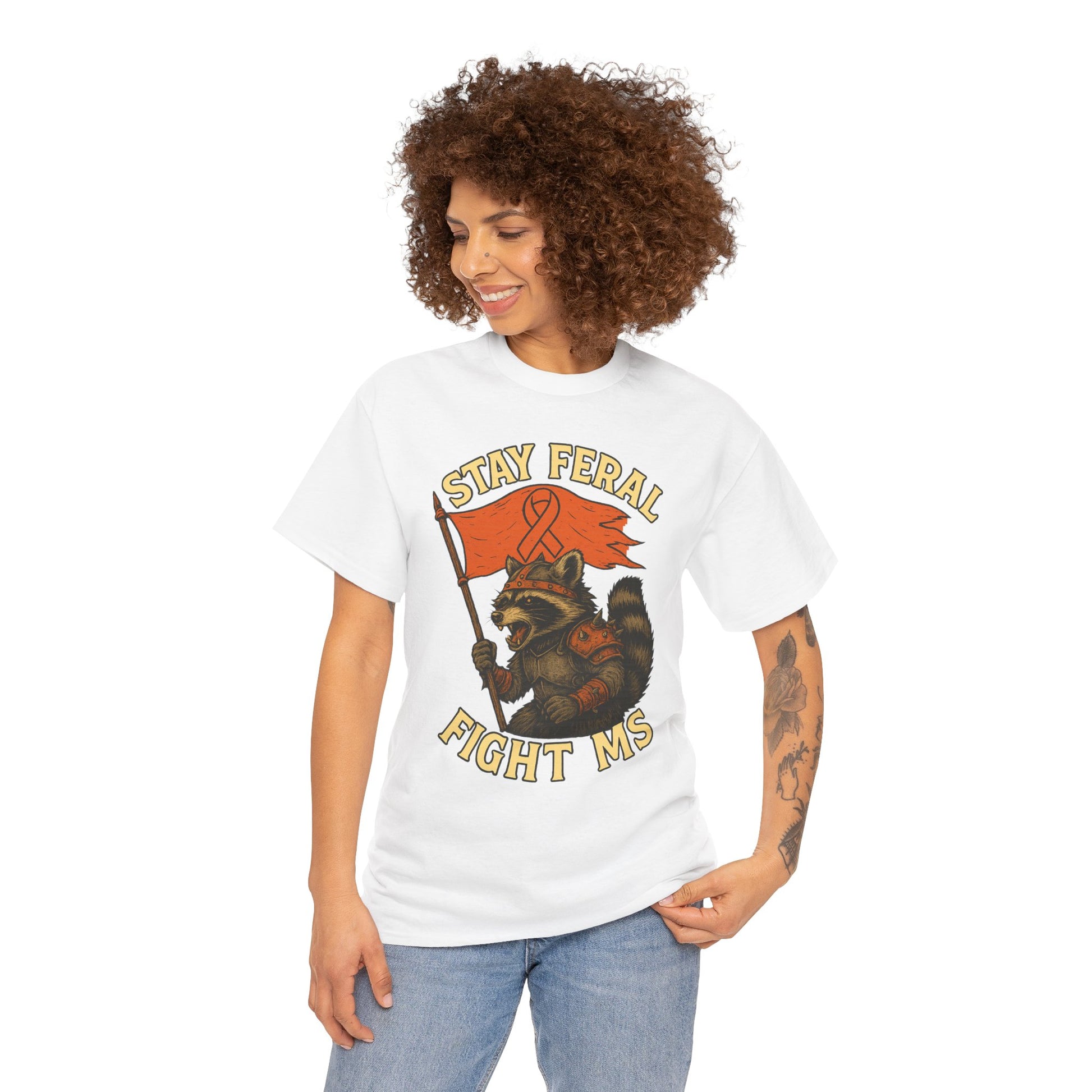 Stay Feral Fight MS Raccoon warrior shirt