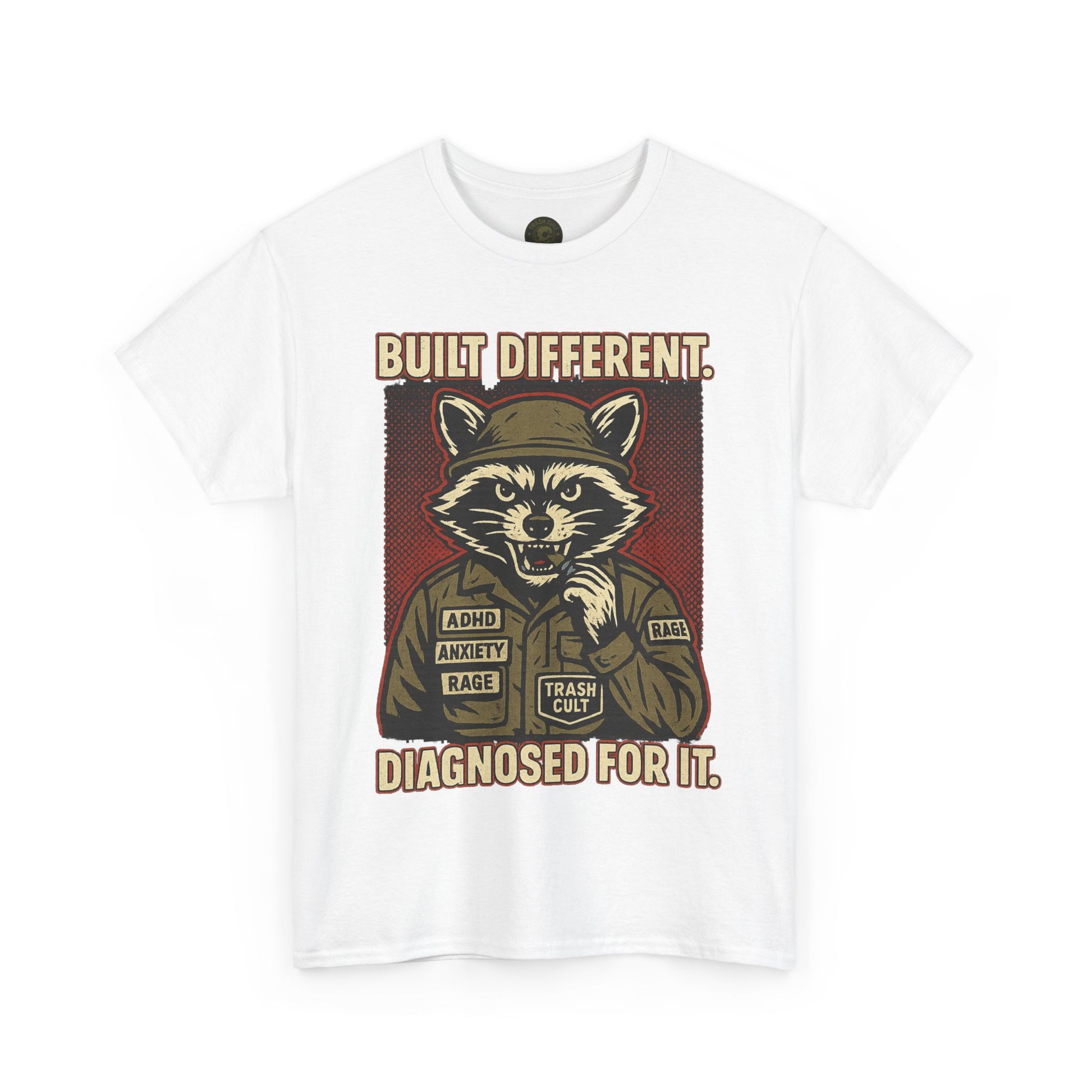 Built Different Diagnosed For It Military Raccoon Shirt – Gildan 5000