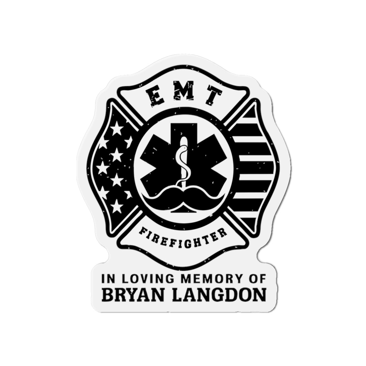 Memorial EMT Firefighter Die-Cut Magnet, Tribute to Heroes, First Responder Gift, Fridge Decor, Remembrance Magnet