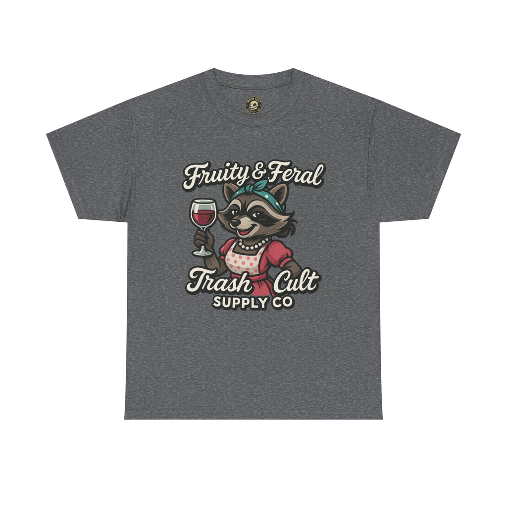 Fruity & Feral Raccoon Housewife Tee – Trash Cult Supply Co. on Gildan 5000