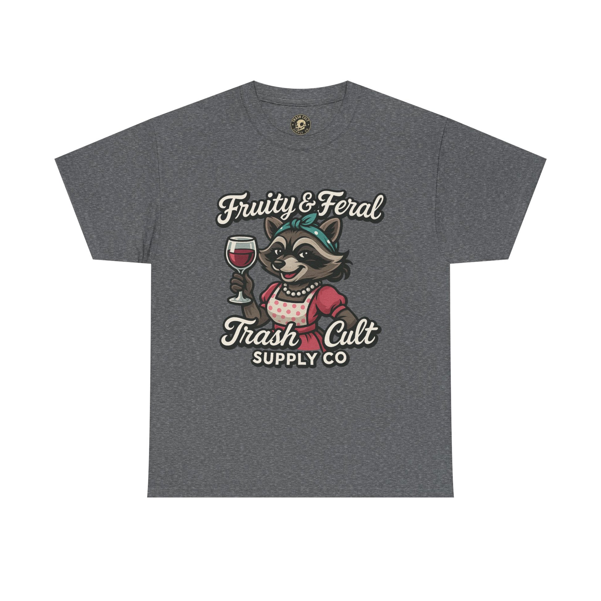 Fruity & Feral Raccoon Housewife Tee – Trash Cult Supply Co. on Gildan 5000