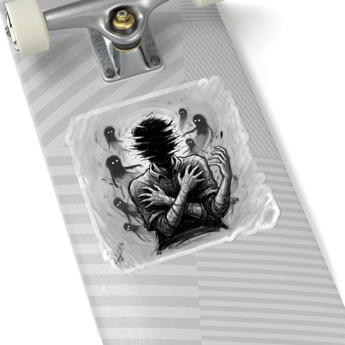 Xian Allen x Trash Cult Sticker – “Don’t Let Them In” | Haunted Ghost Spiral Kiss Cut Decal