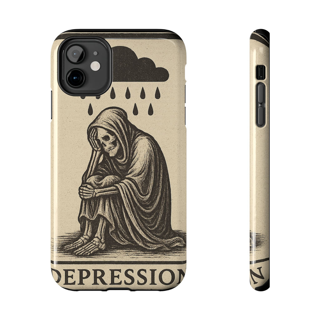 Dark Humor Phone Case, Goth iPhone Cover, Macabre Gift, Depression Art Case, Unique Phone Protector