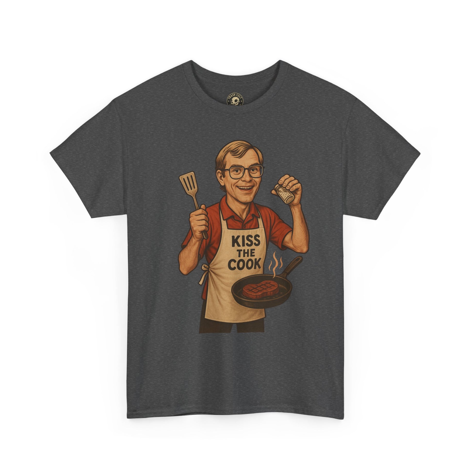 Kiss the Cook Dark Humor Chef Shirt – Creepy Retro Kitchen Parody