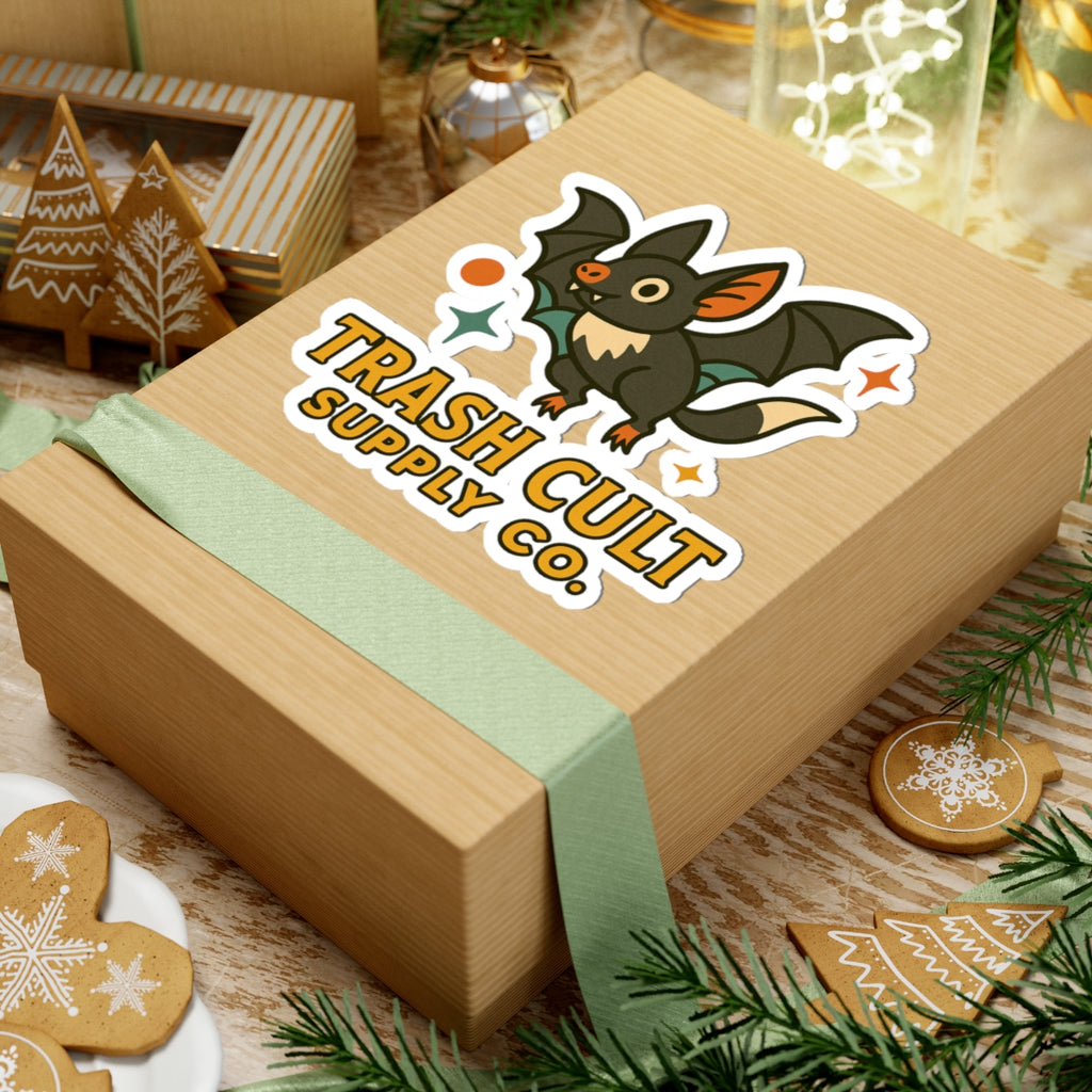 Retro Bat Sticker – Trash Cult Supply Co. | Mid-Century Halloween Aesthetic Kiss Cut Vinyl Sticker