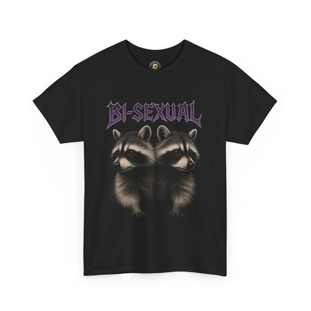 Two-Headed Raccoon "BI-SEXUAL" Metal Band Style Shirt – Bold Airbrush Art Tee