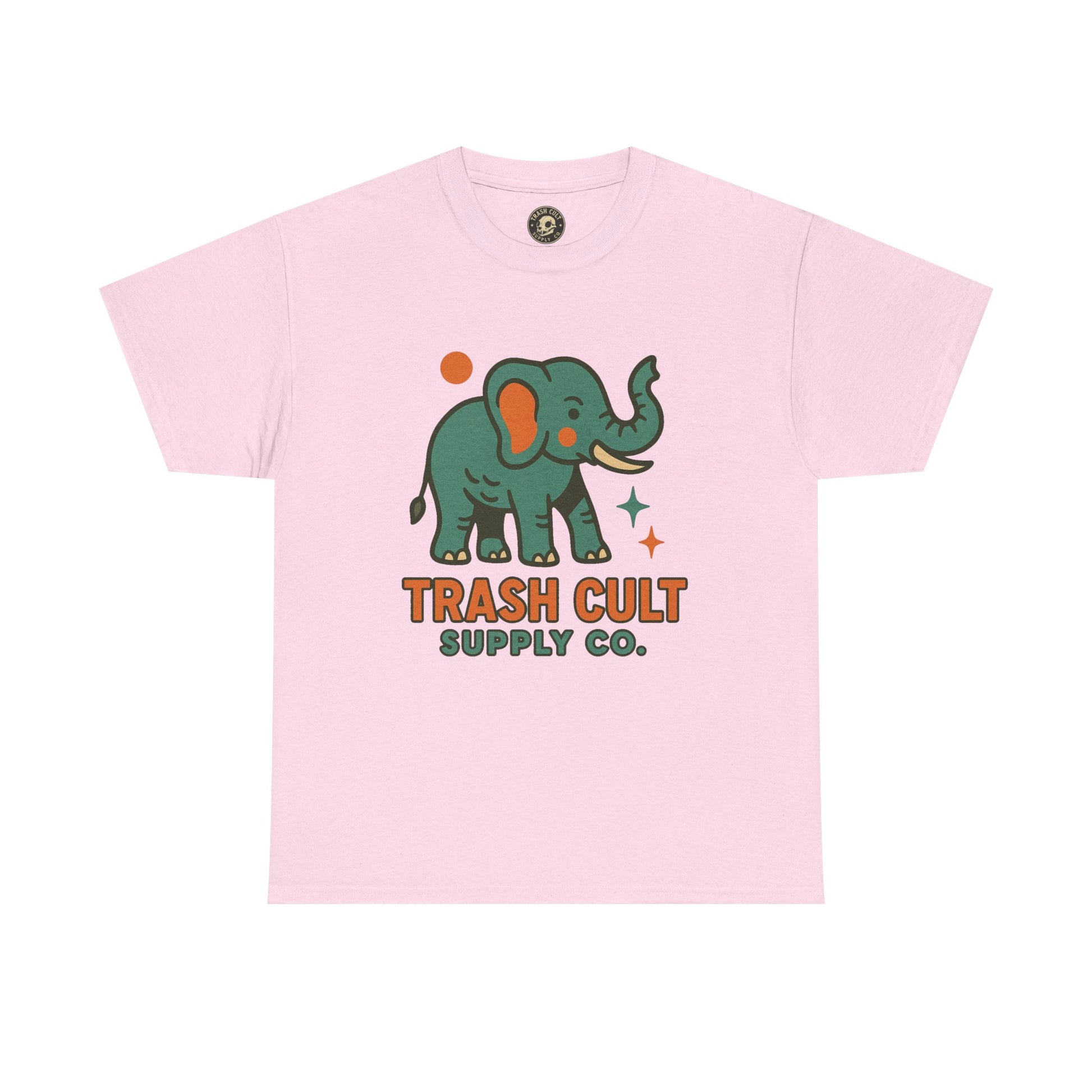 Trash Cult Elephant Unisex Heavy Cotton Tee, Eco-Friendly Shirt, Cool Casual Tee, Gift for Animal Lovers, Vintage Style T-Shirt